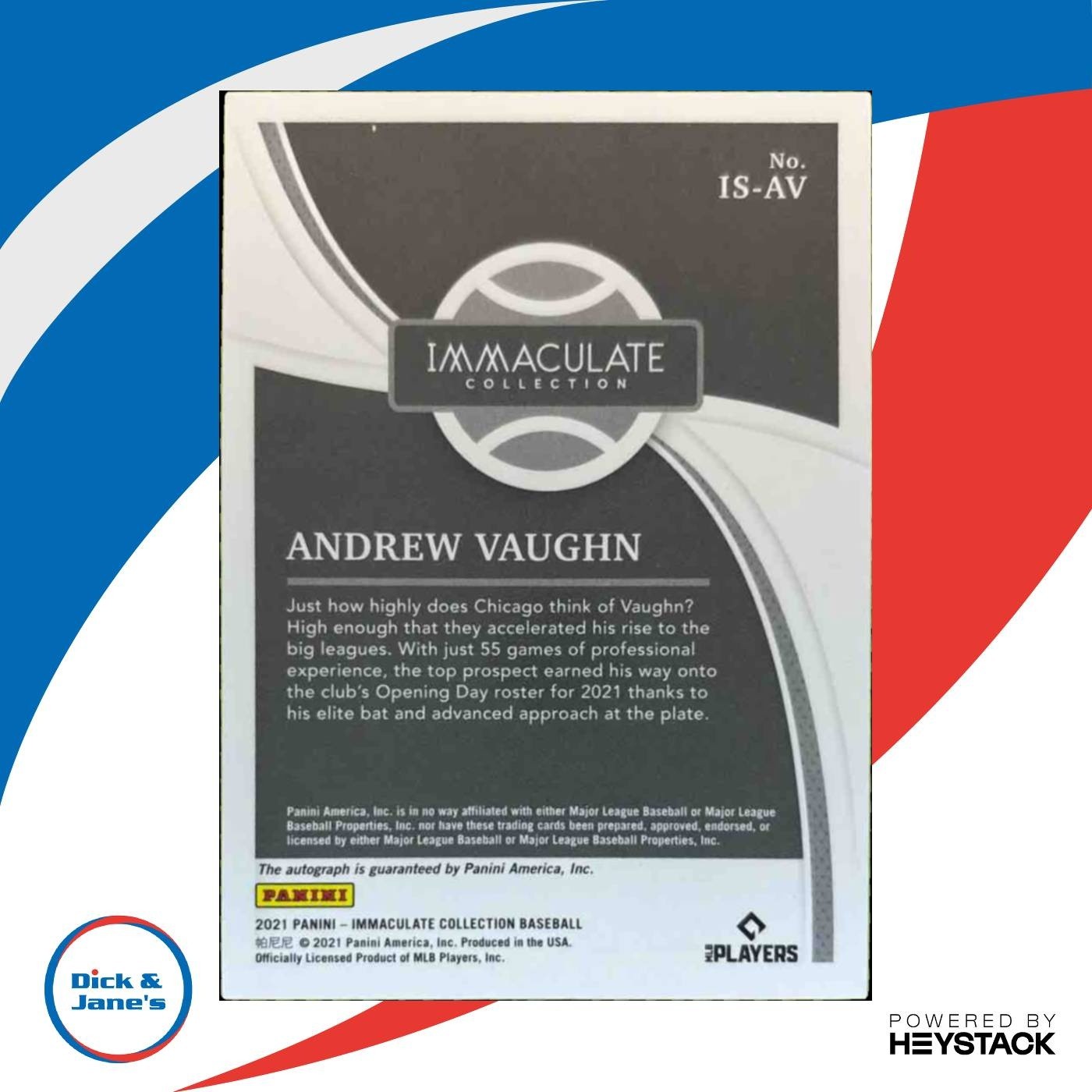 2021 Immaculate Collection Andrew Vaughn Signatures /99 Auto RC White Sox - Sports Cards