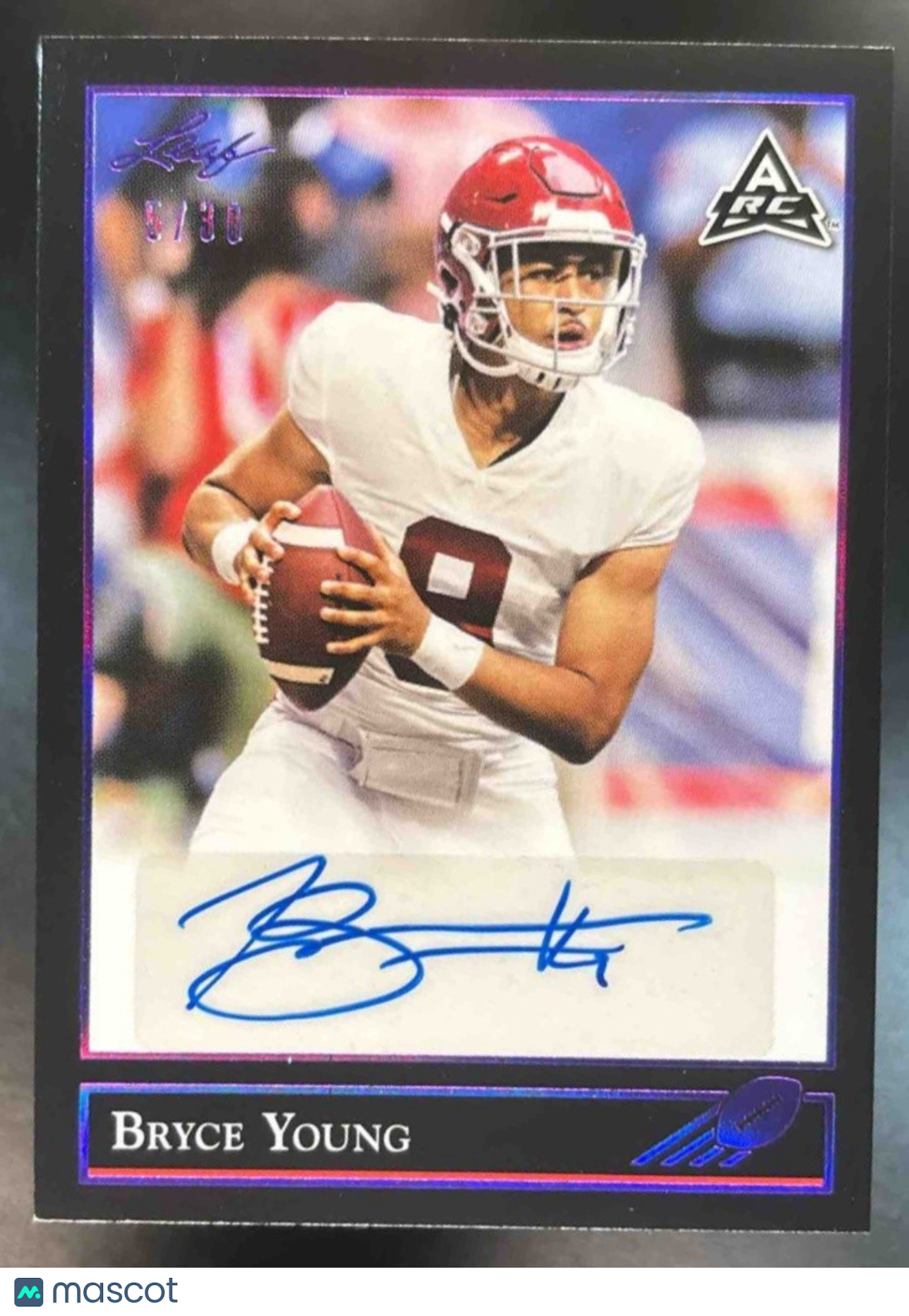 2021 Leaf Memories Bryce Young 1992 Auto Spectrum Red /30 Alabama Crimson Tide - Sports Cards