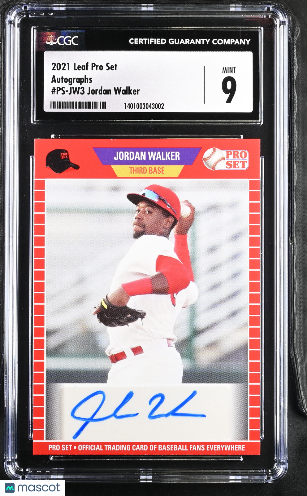 2021 Leaf Pro Set Jordan Walker Autographs #PS-JW3 CGC 9 - Graded Sports Cards