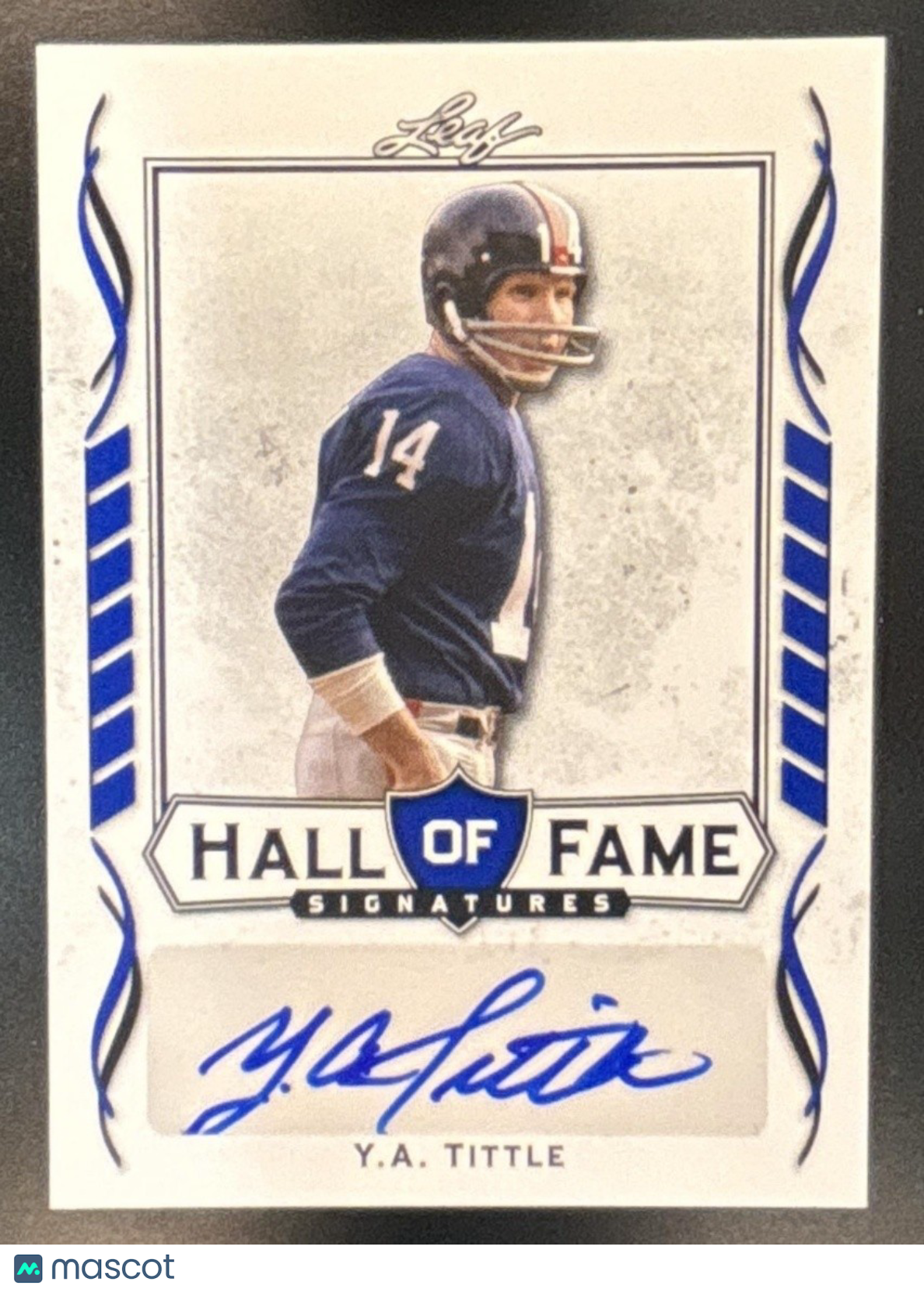2021 Leaf Signature Hall of Fame Y.A. Tittle Blue #HOF-YAT Auto New York Giants - Sports Cards