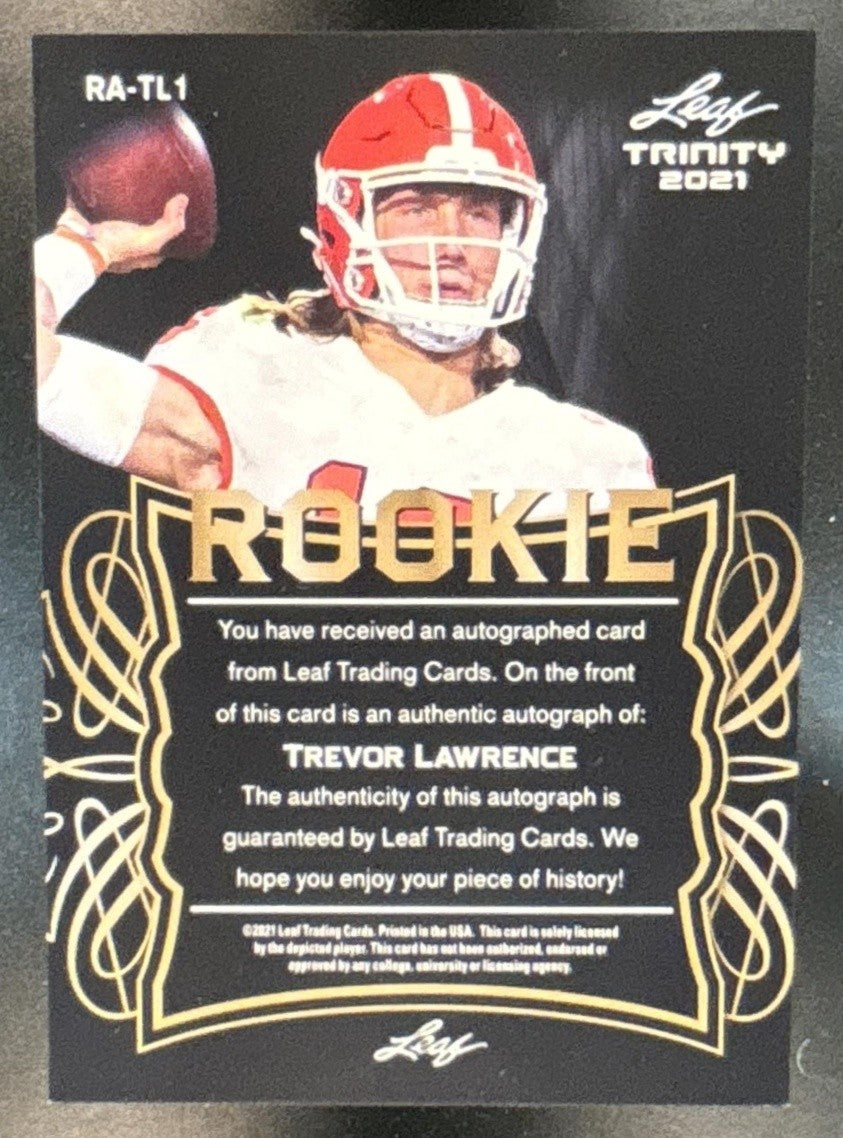 2021 Leaf Trinity Black Spectrum Platinum #RATL1 Trevor Lawrence RC #10/50 Jags - Sports Cards