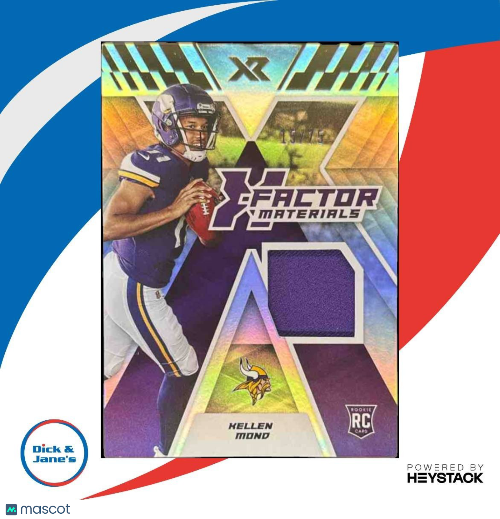 2021 Panini Absolute Kellen Mond Xfactor Materials MEM RC Minnesota Vikings - Sports Cards