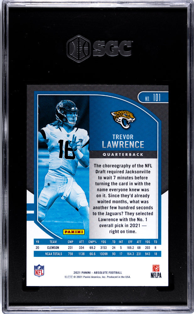 2021 Panini Absolute Trevor Lawrence Retail #101 SGC 10 - Graded Sports Cards