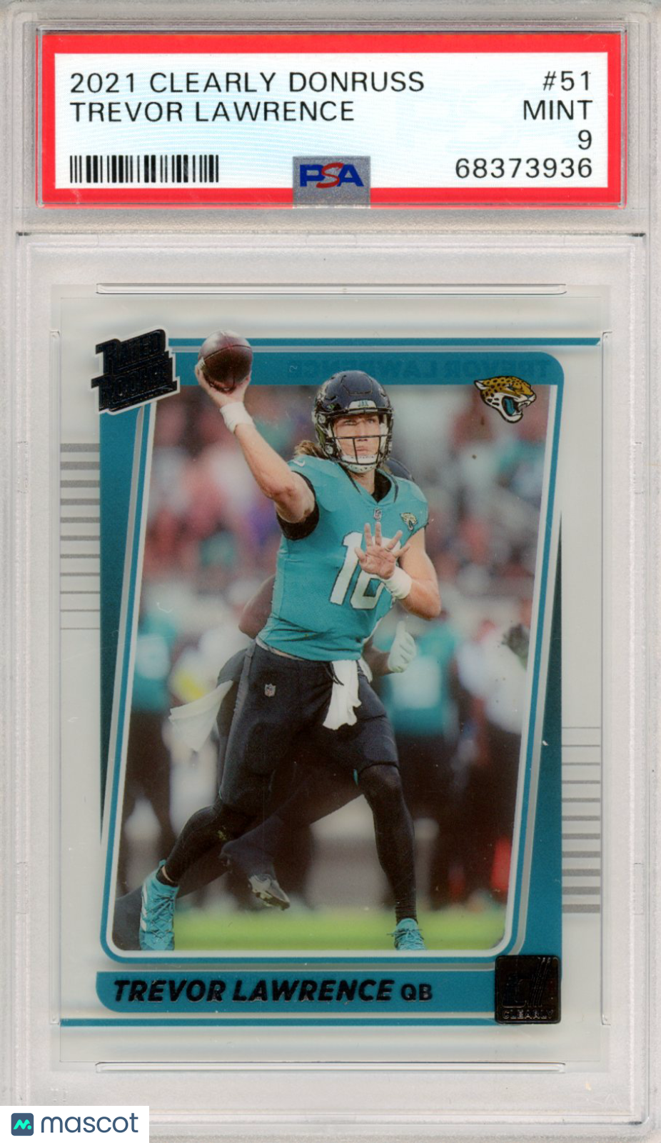 2021 Panini Clearly Donruss Trevor Lawrence #51 PSA 9 - Graded Sports Cards