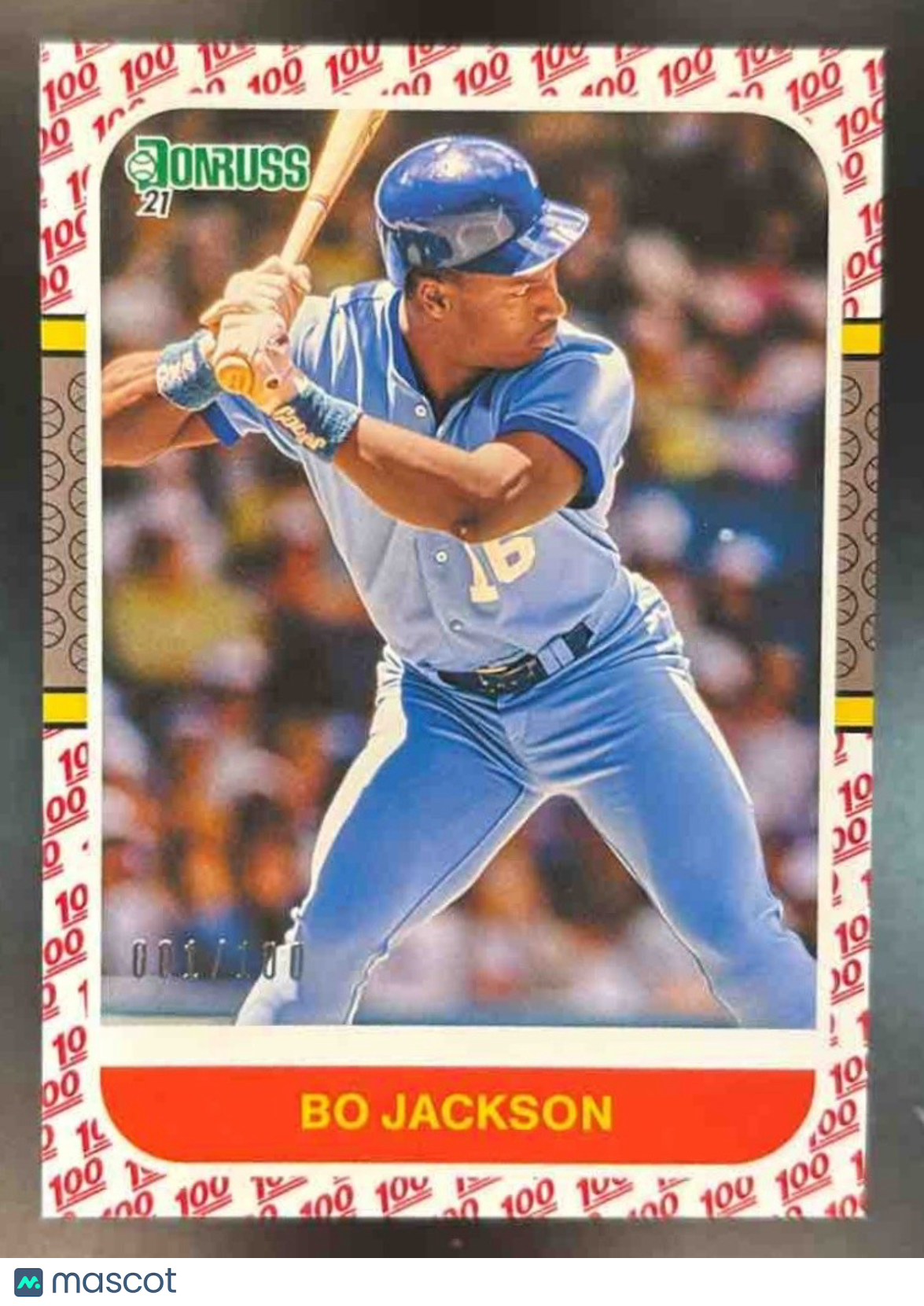 2021 Panini Donruss Bo Jackson One Hundred 1/100 BOOK END #213 Kansas City Royal - Sports Cards