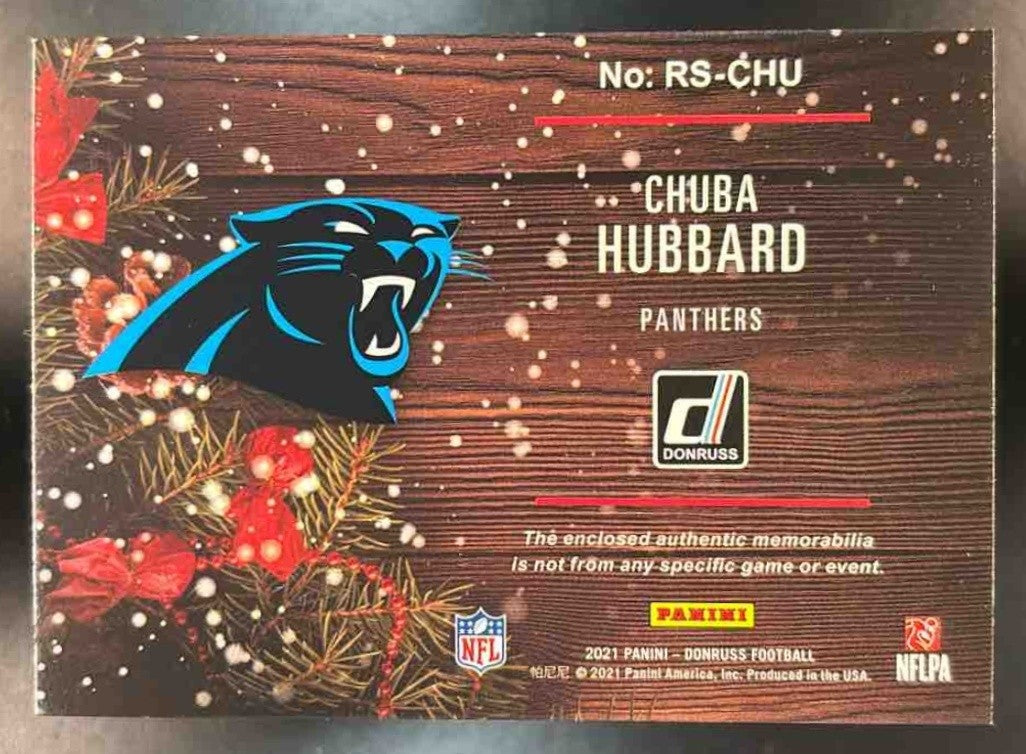 2021 Panini Donruss Chuba Hubbard Rookie Holiday Sweater RC Carolina Panthers - Sports Cards