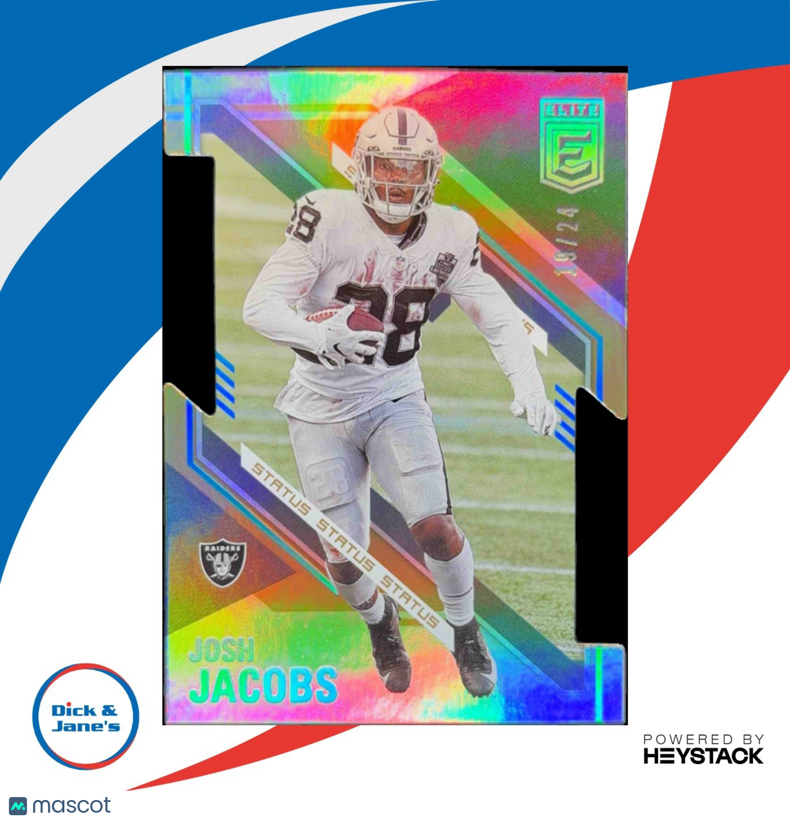 2021 Panini Donruss Elite Josh Jacobs Status Die Cut 16/24 #37 Las Vegas Raiders - Sports Cards