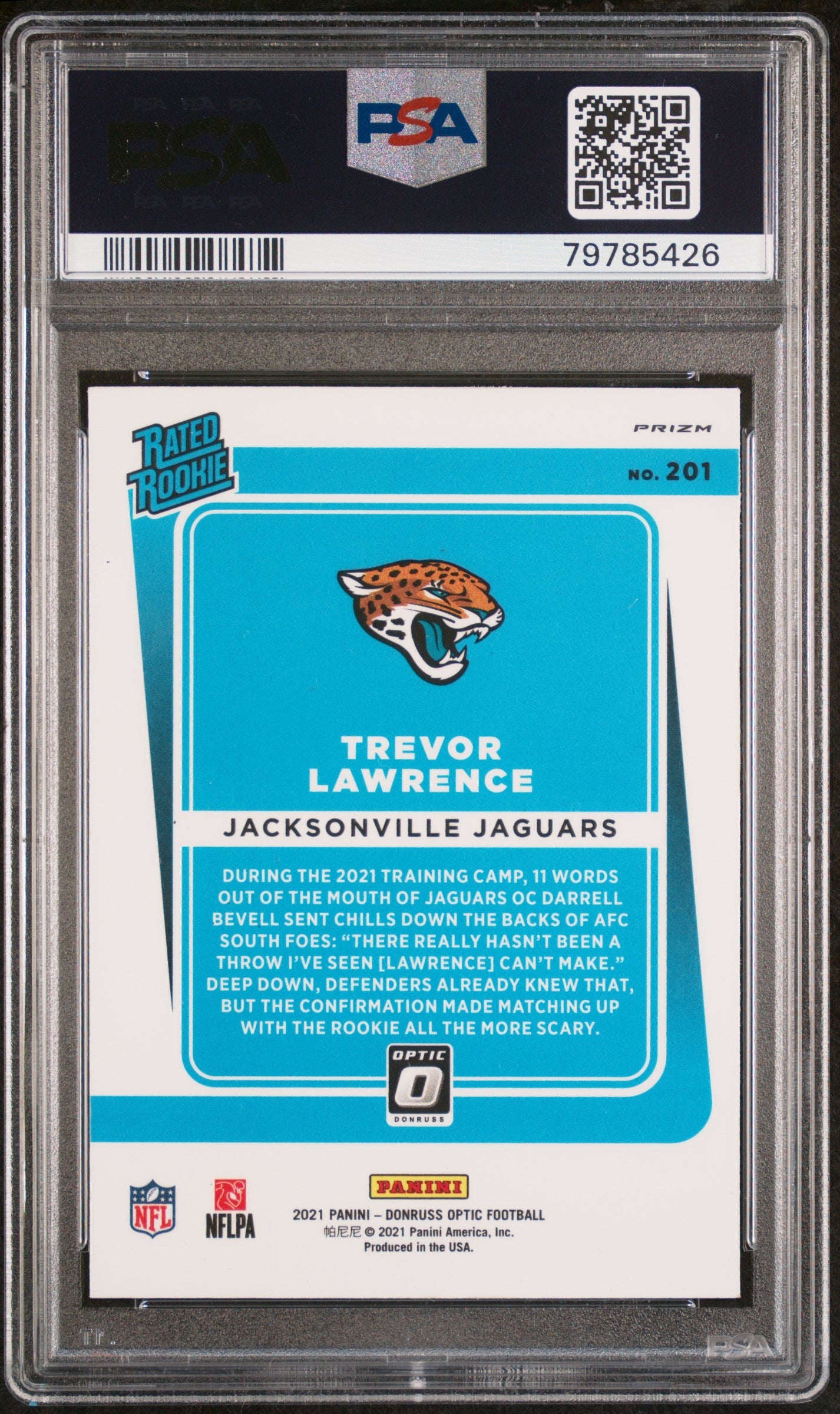 2021 Panini Donruss Optic Blue Scope RookieTrevor Lawrence #201 PSA 10 Football - Graded Sports Cards