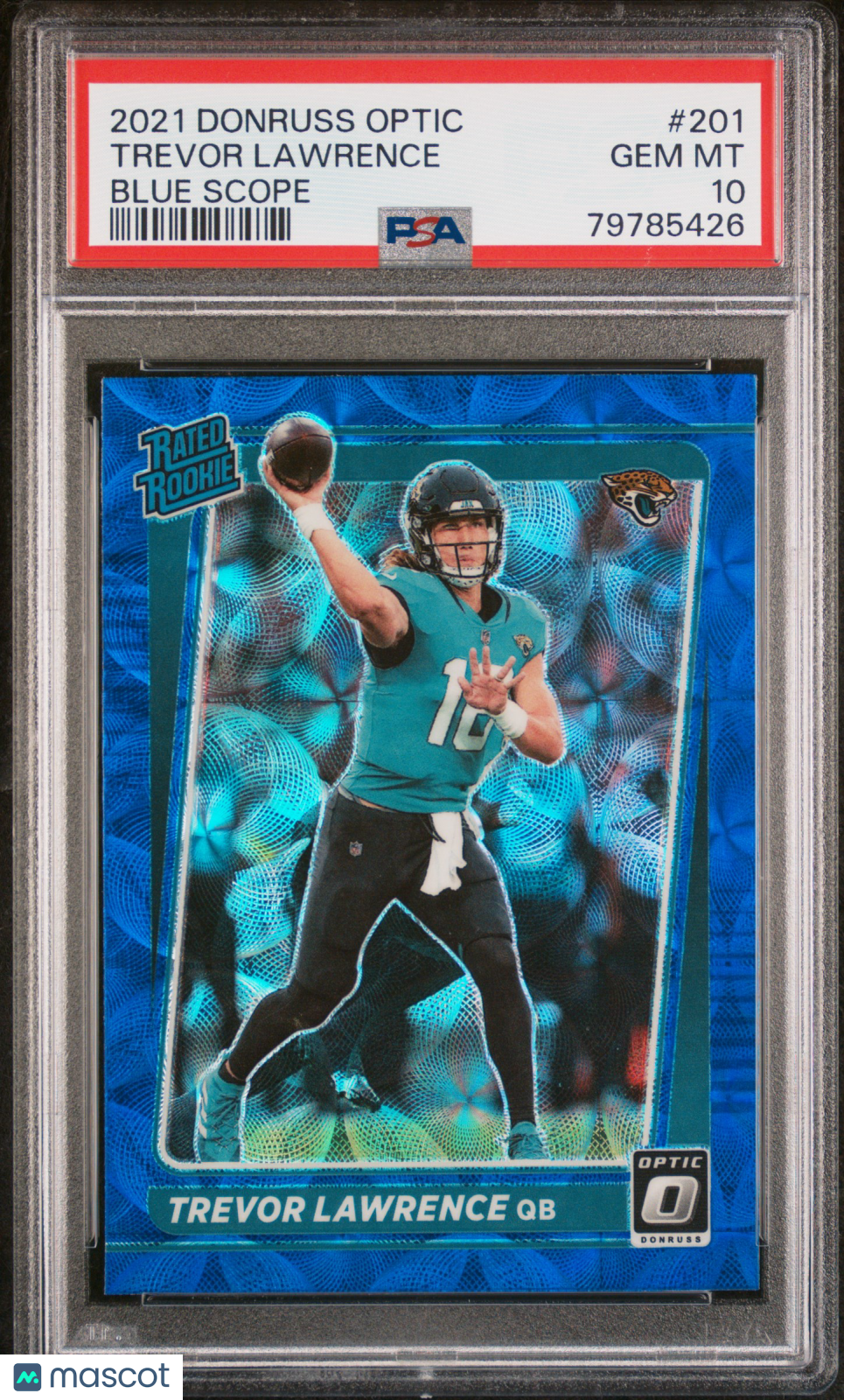 2021 Panini Donruss Optic Blue Scope RookieTrevor Lawrence #201 PSA 10 Football - Graded Sports Cards