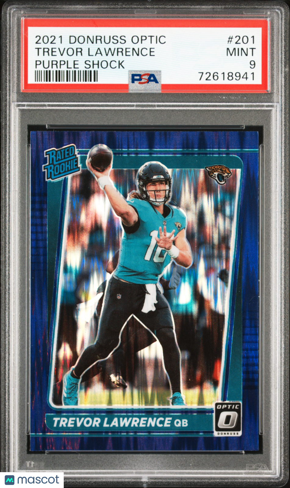 2021 Panini Donruss Optic Trevor Lawrence Purple Shock #201 PSA 9 - Graded Sports Cards