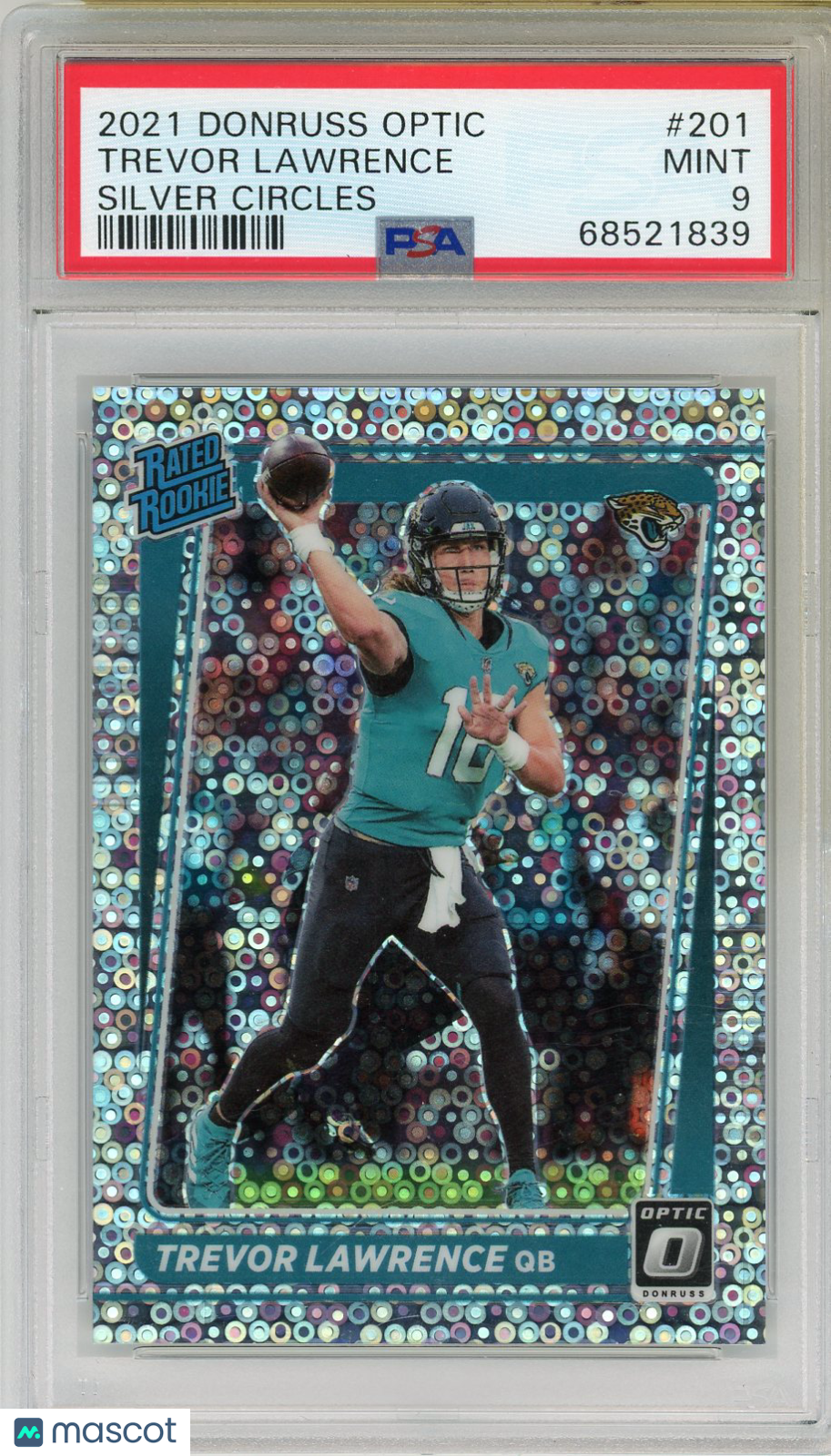 2021 Panini Donruss Optic Trevor Lawrence RC /125 Silver Circles #201 PSA 9 MINT - Graded Sports Cards