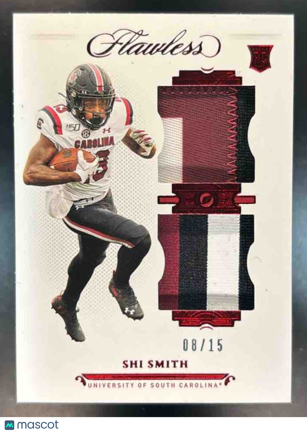 2021 Panini Flawless Collegiate Shi Smith Dual Patch Ruby /15 MEM RC Gamecocks - Sports Cards
