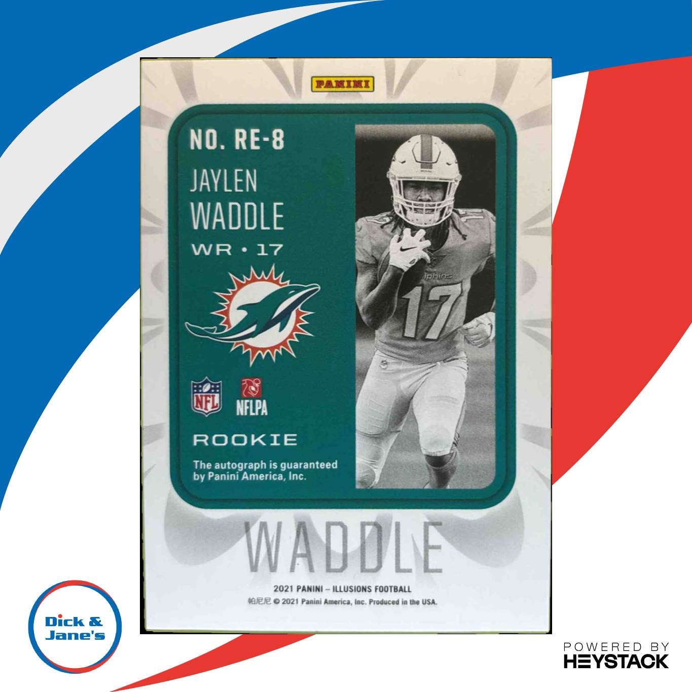 2021 Panini Illusions Jaylen Waddle Rookie Endorsement /125 Auto Miami Dolphins - Sports Cards