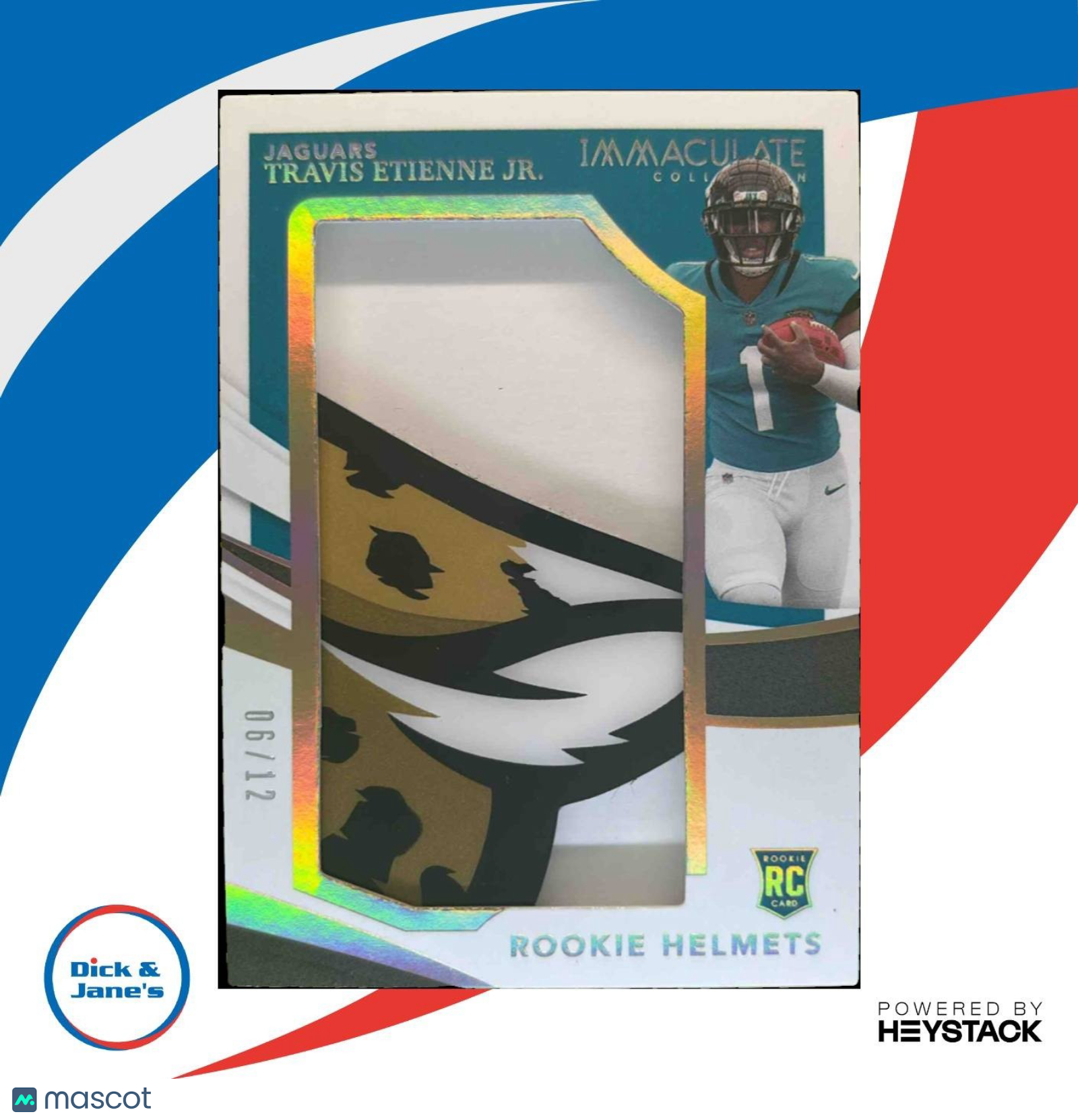 2021 Panini Immaculate Travis Etienne Jr. Helmet /12 MEM RC Jacksonville Jaguars - Sports Cards