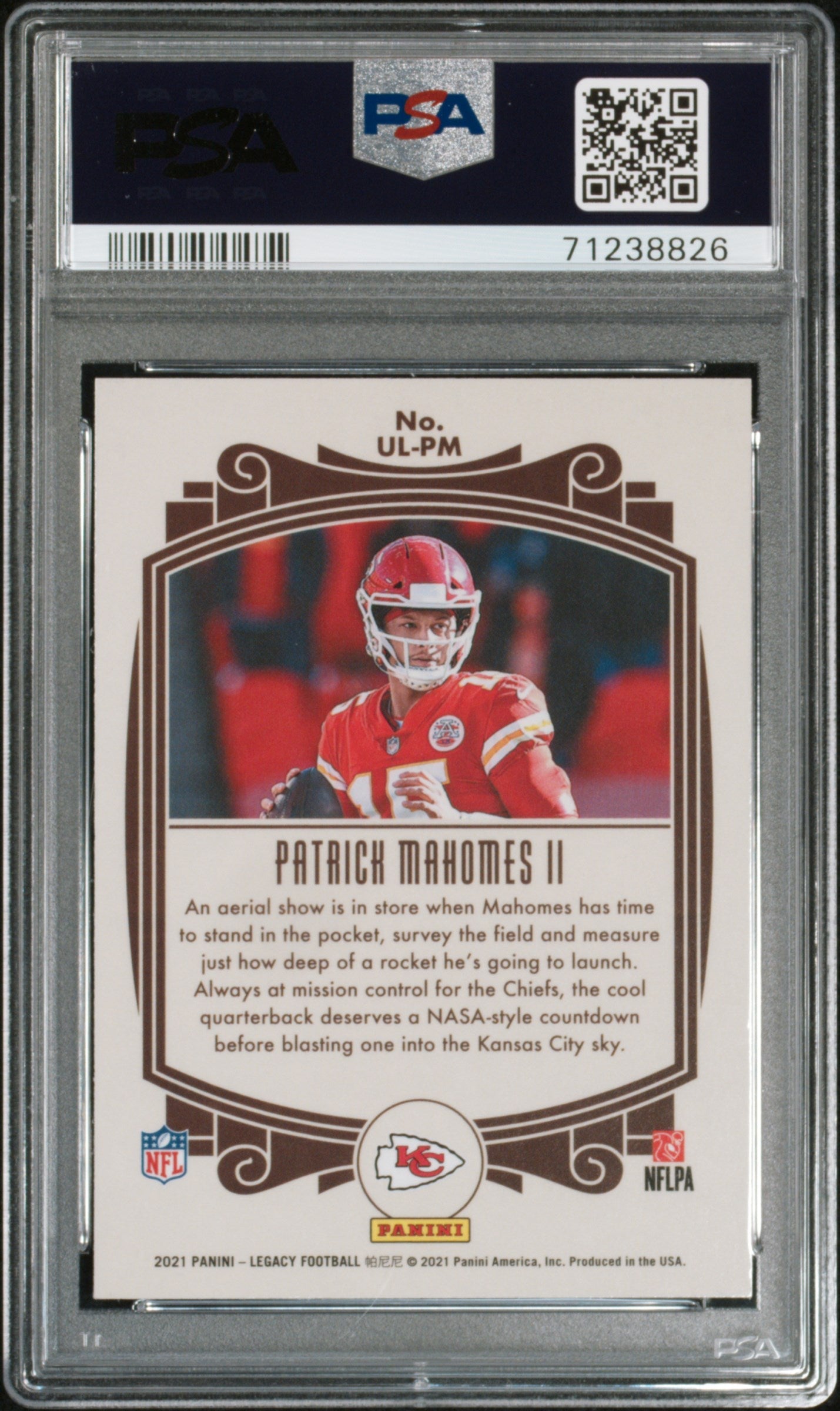 2021 Panini Legacy Under The Lights Patrick Mahomes II Silver #ULPM PSA 9 MINT - Graded Sports Cards