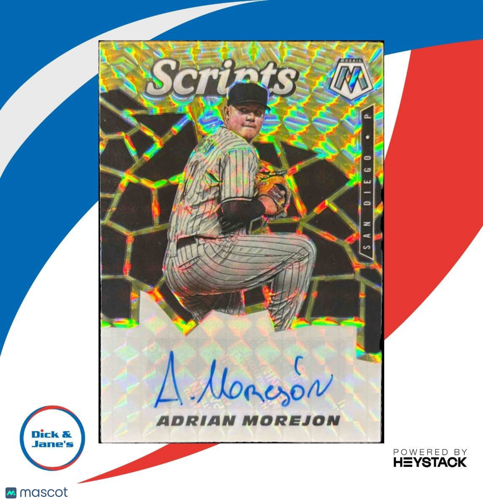 2021 Panini Mosaic Adrian Morejon Scripts #SCR-AM Auto San Diego Padres - Sports Cards