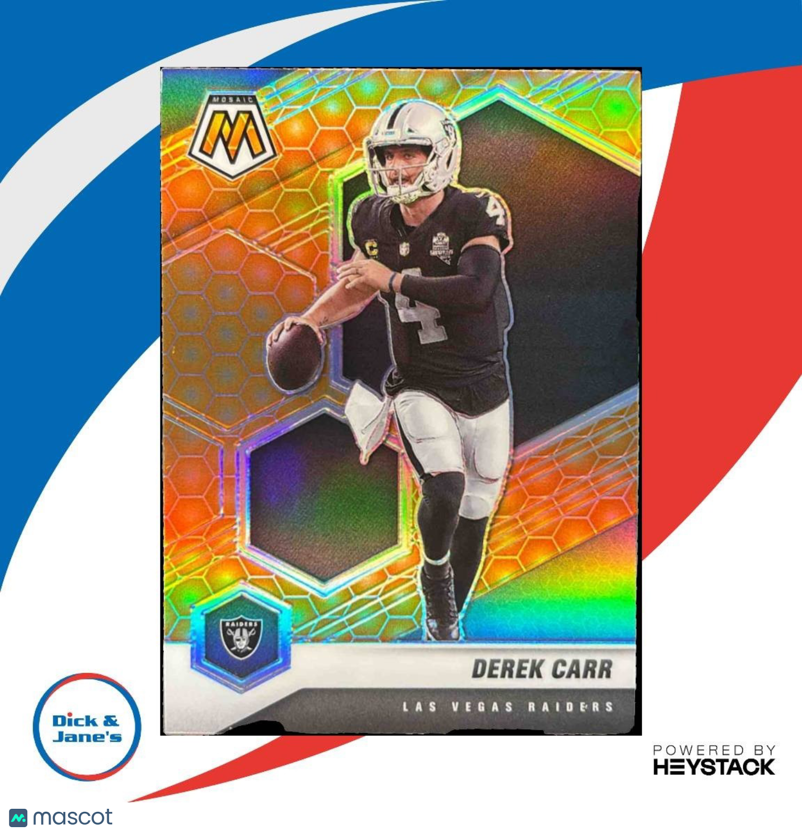 2021 Panini Mosaic Derek Carr Honeycomb #104 Las Vegas Raiders - Sports Cards