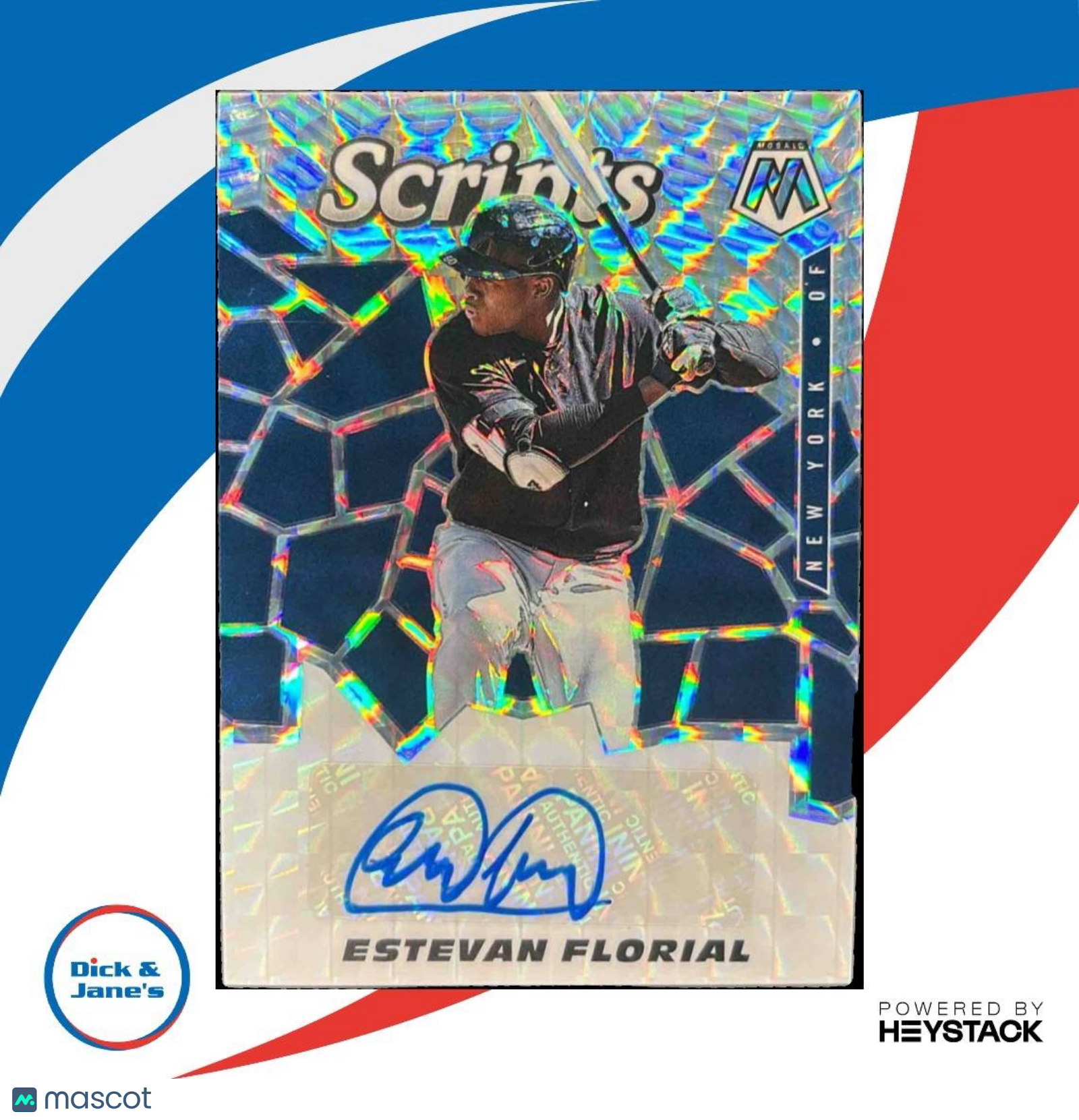 2021 Panini Mosaic Estevan Florial Scripts RC Auto New York Yankees - Sports Cards