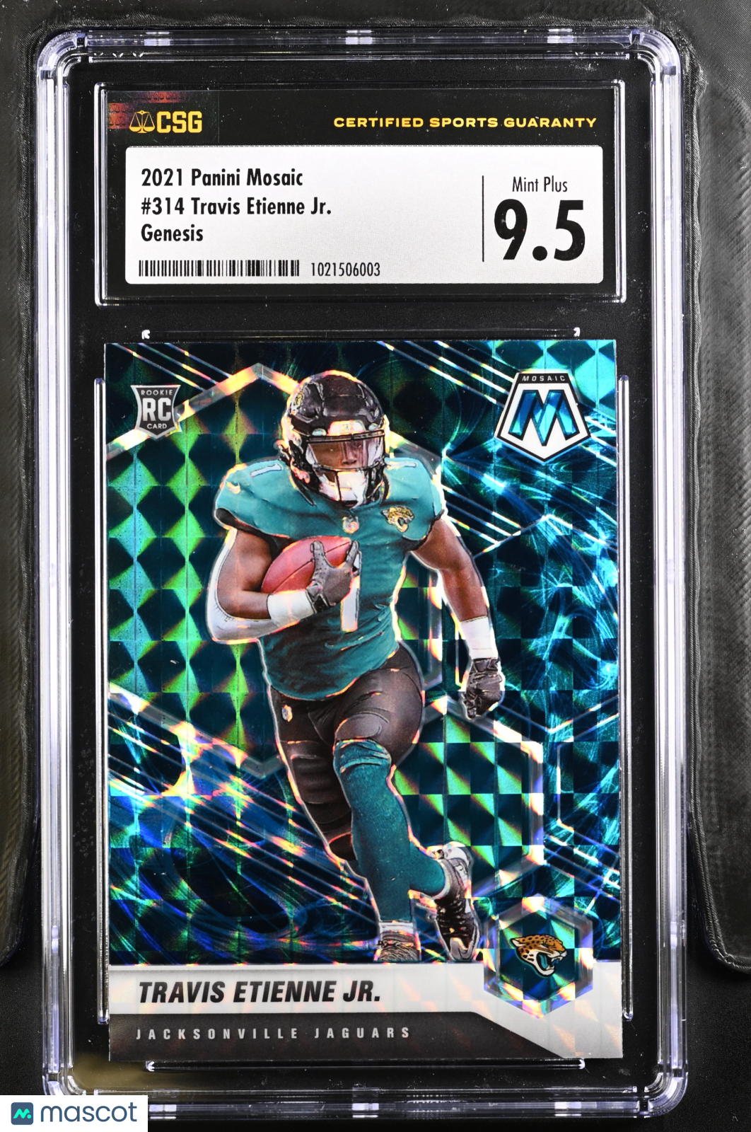 2021 Panini Mosaic Travis Etienne Jr. Genesis Rookie #314 CGC 9.5 MINT+ Jaguars - Graded Sports Cards