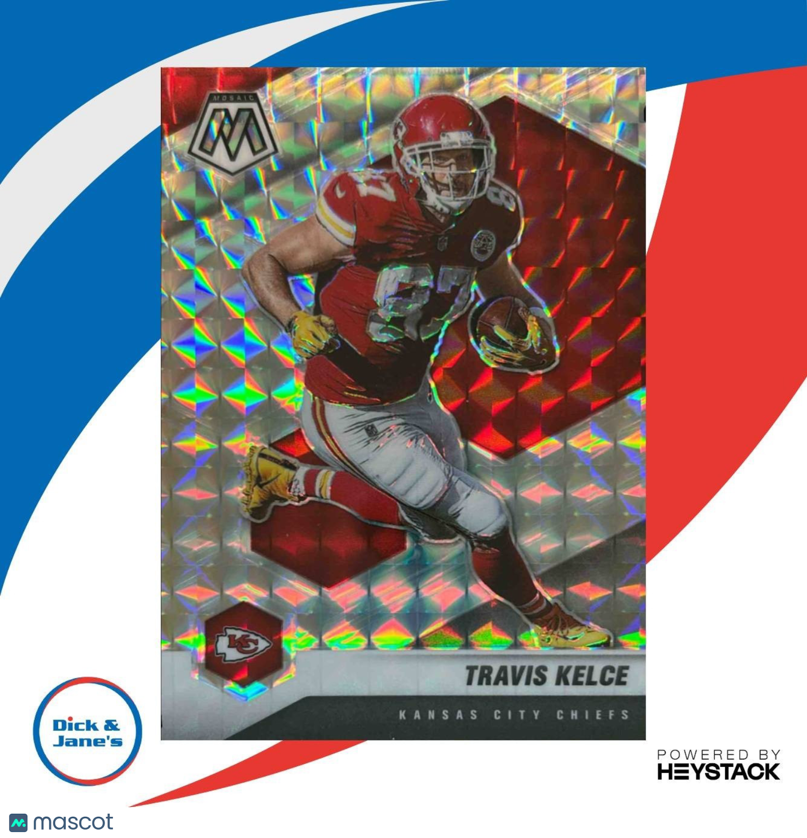 2021 Panini Mosaic Travis Kelce Prizm Silver #4 Kansas City Chiefs - Sports Cards