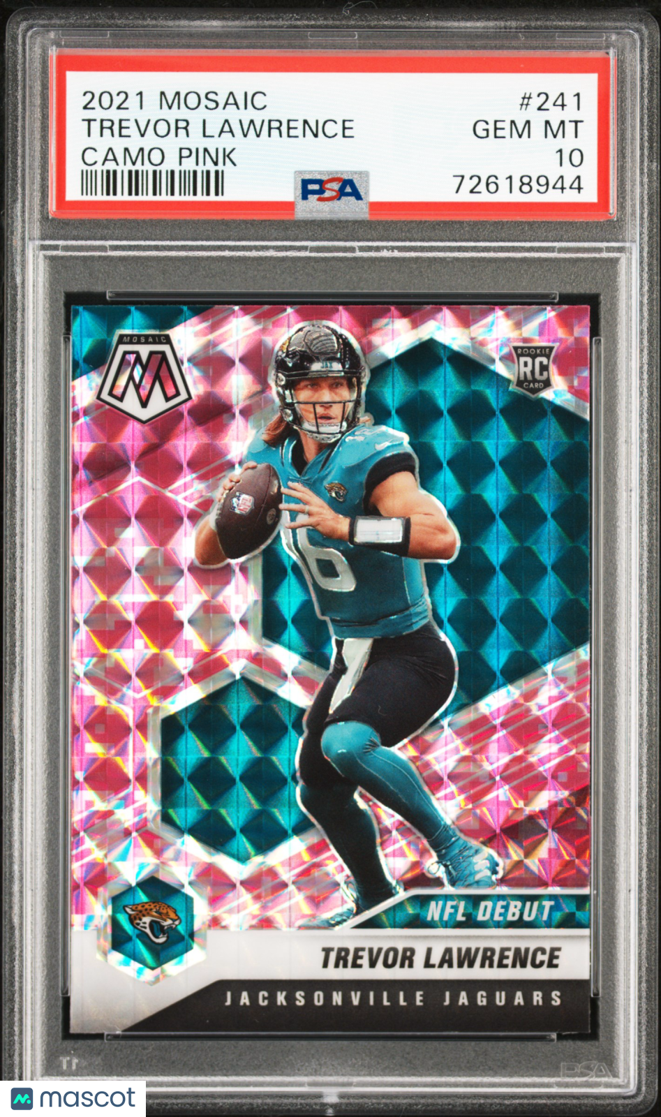 2021 Panini Mosaic Trevor Lawrence Camo Pink #241 PSA 10 - Graded Sports Cards