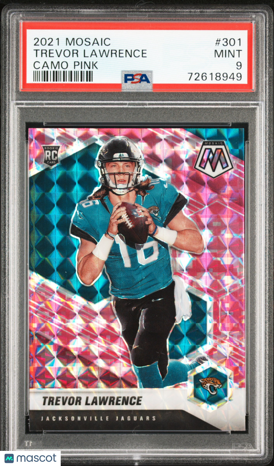 2021 Panini Mosaic Trevor Lawrence Camo Pink #301 PSA 9 - Graded Sports Cards