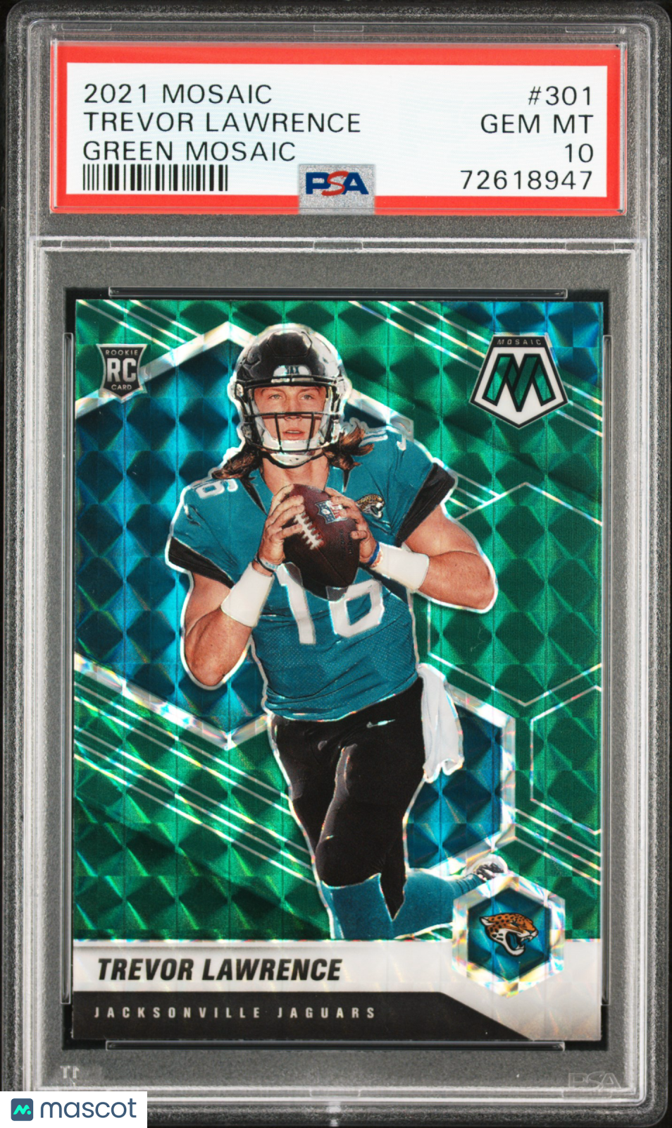 2021 Panini Mosaic Trevor Lawrence Green #301 PSA 10 - Graded Sports Cards