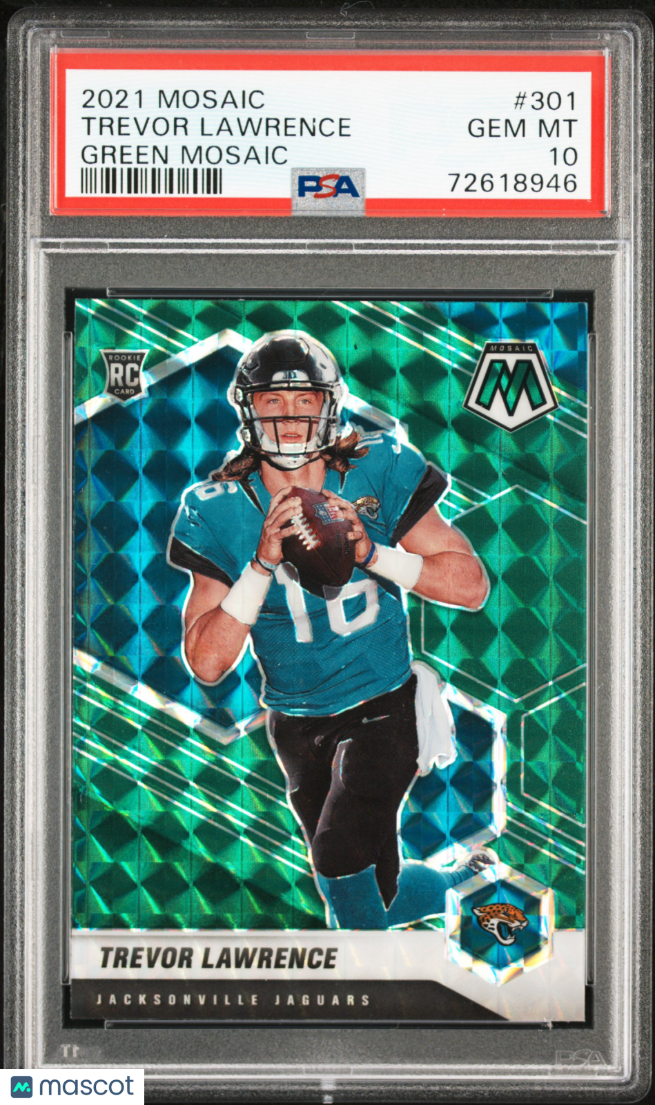2021 Panini Mosaic Trevor Lawrence Green #301 PSA 10 - Graded Sports Cards