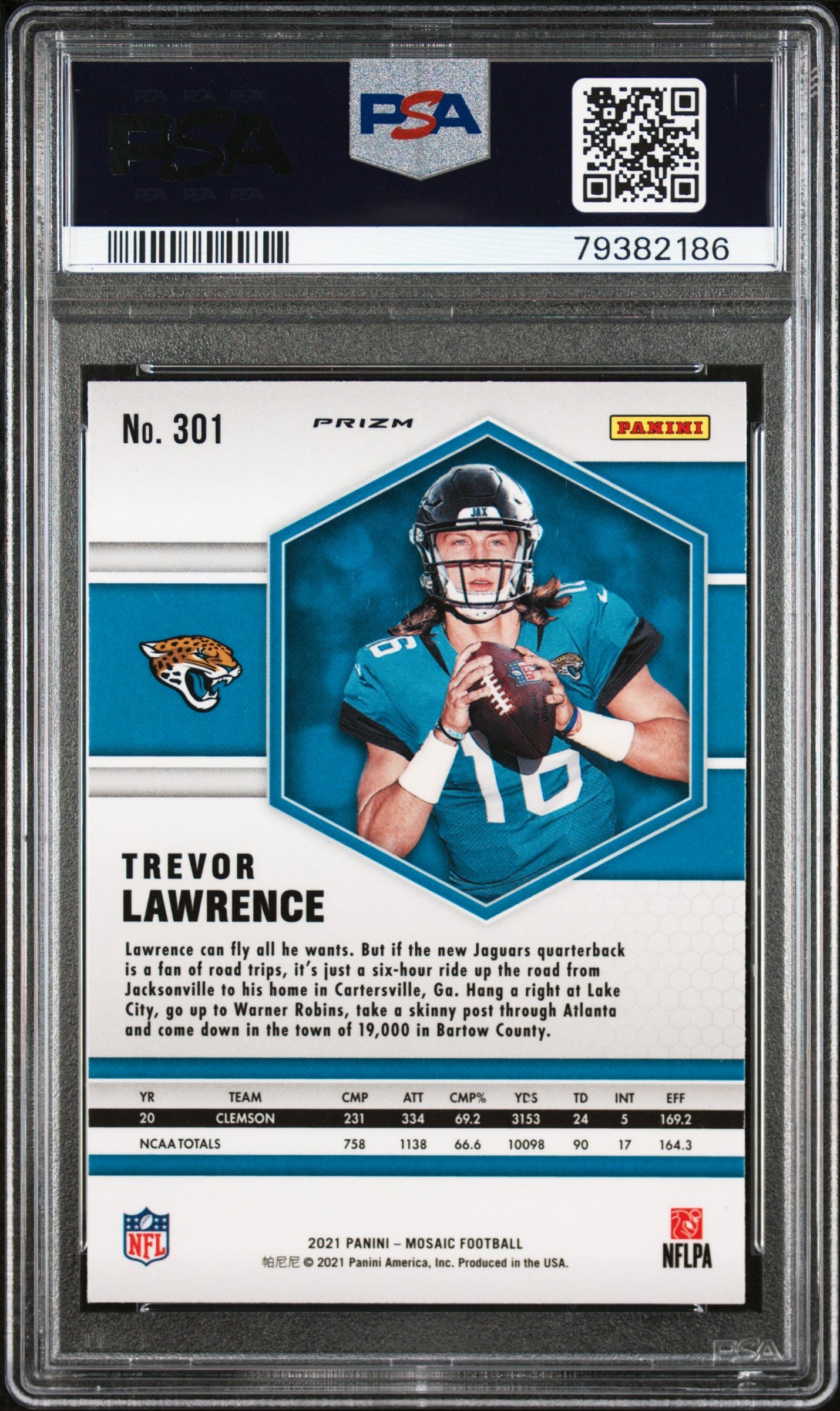 2021 Panini Mosaic Trevor Lawrence Green Rookie #301 PSA 10 Jacksonville Jaguars - Graded Sports Cards