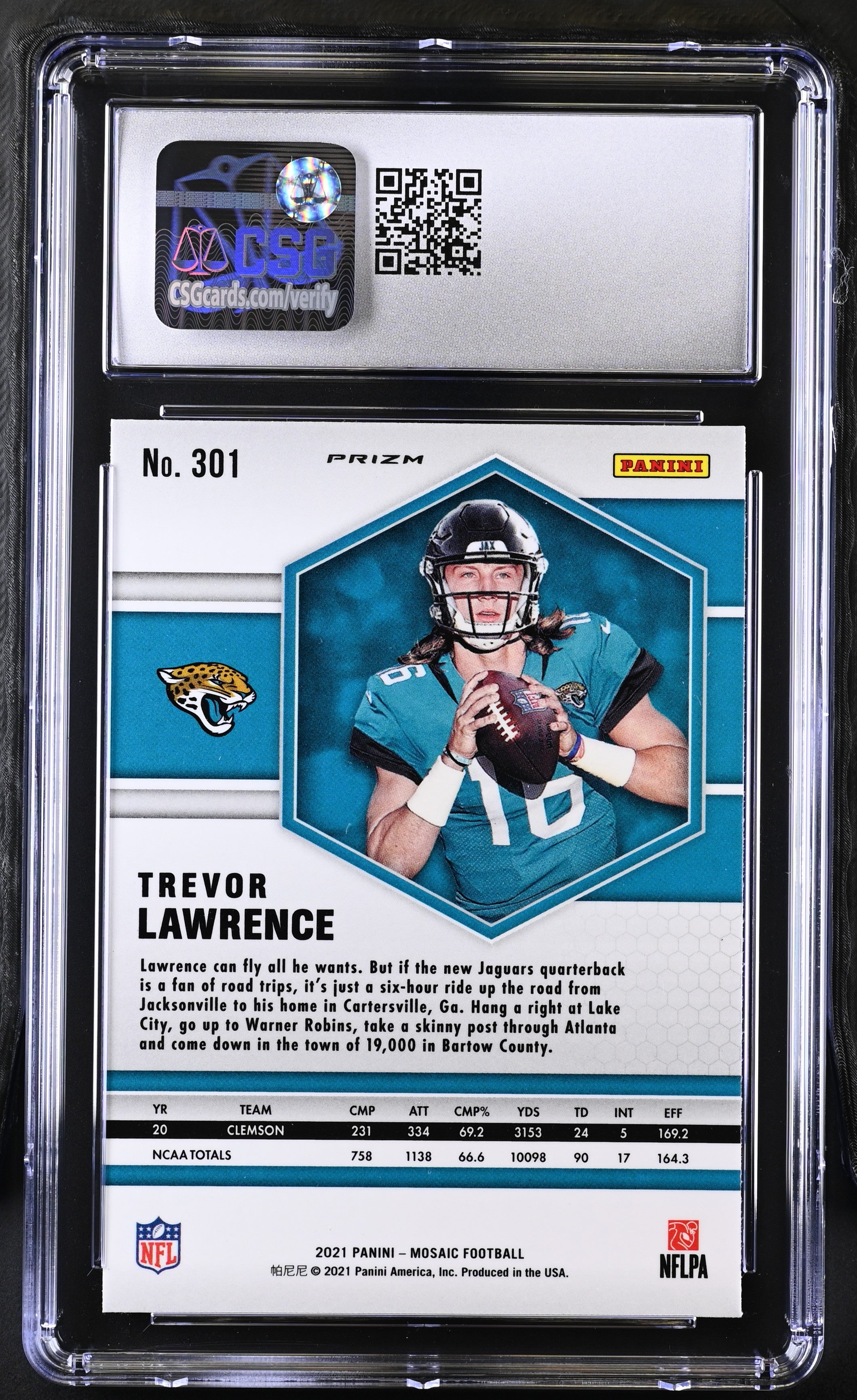 2021 Panini Mosaic Trevor Lawrence Silver Rookie #301 CGC 9.5 MINT+ Jaguars - Graded Sports Cards
