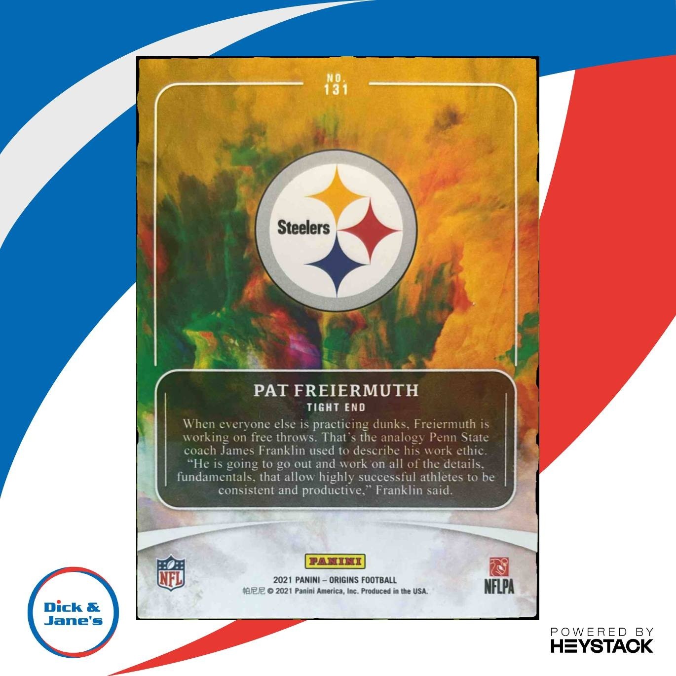 2021 Panini Origins Pat Freiermuth Blue 27/99 #131 RC Pittsburgh Steelers - Sports Cards