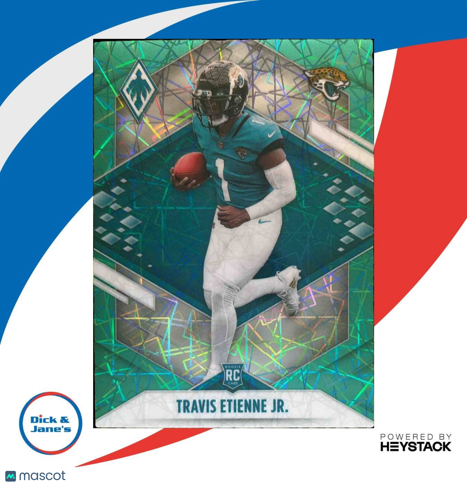 2021 Panini Phoenix Travis Etienne Jr. Green Lazer /25 #112 RC Jaguars - Sports Cards
