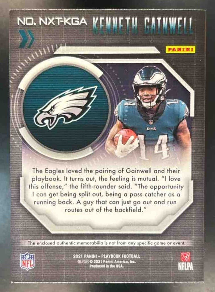 2021 Panini Playbook Kenneth Gainwell Next Up Jerseys RC Philadelphia Eagles - Sports Cards