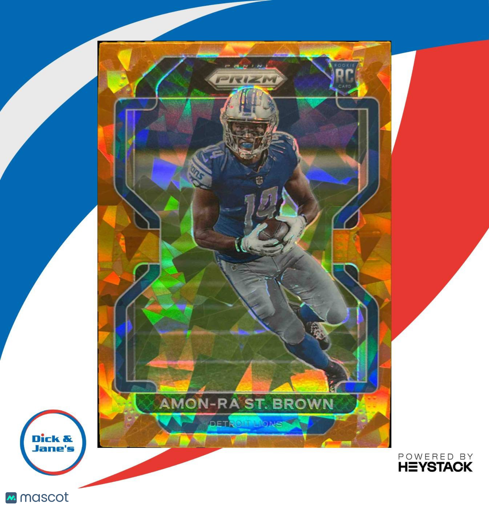 2021 Panini Prizm Amon-Ra St. Brown Orange Ice #358 RC Detroit Lions Rookie - Sports Cards