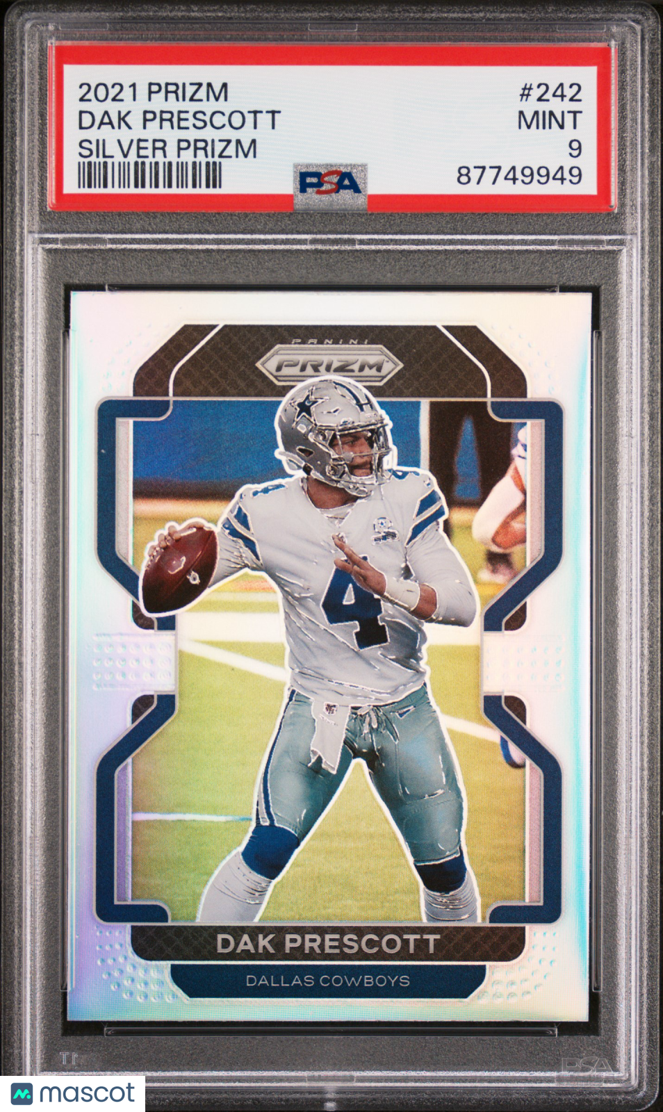 2021 Panini Prizm Dak Prescott Silver #242 PSA 9 Dallas Cowboys - Graded Sports Cards