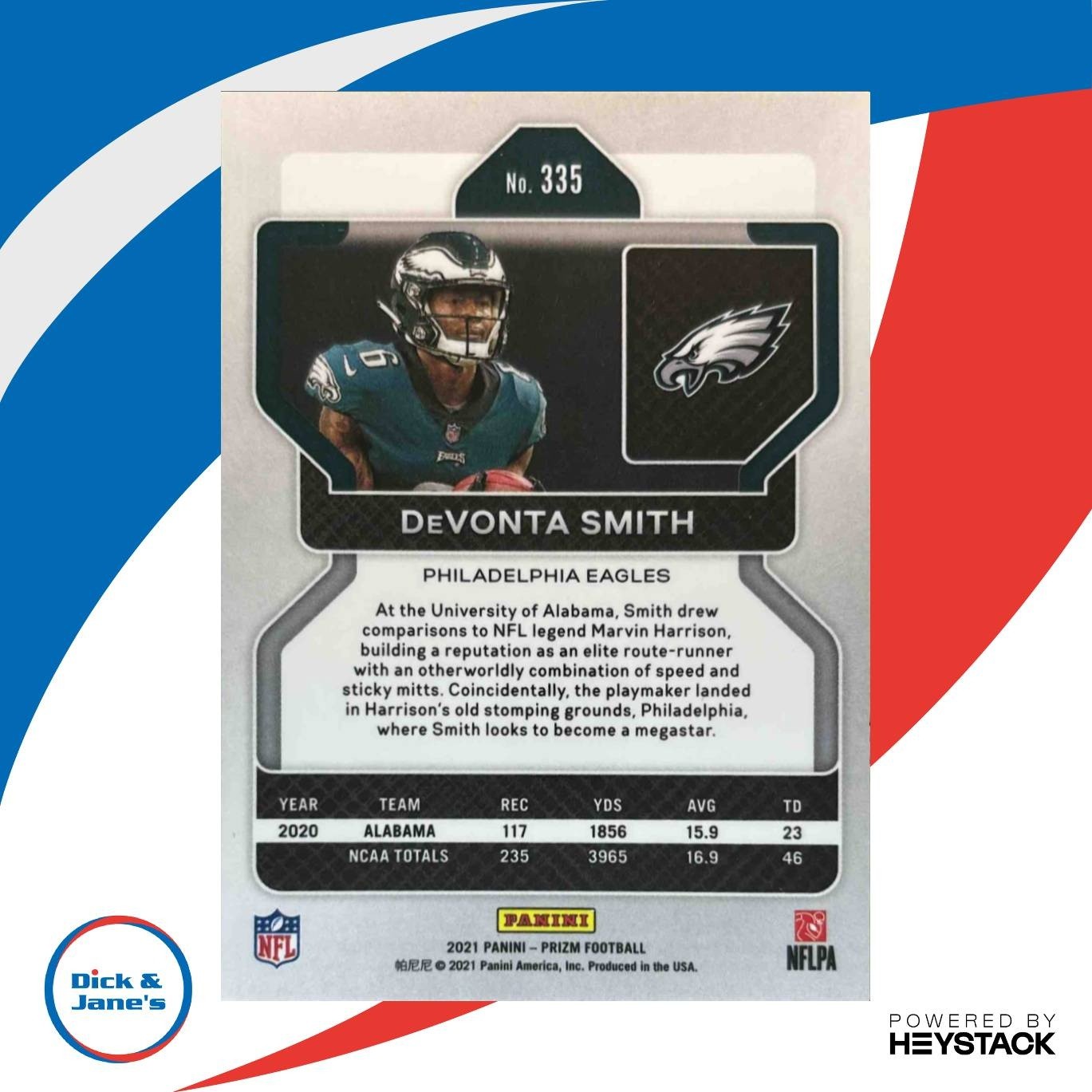 2021 Panini Prizm DeVonta Smith #335 RC Philadelphia Eagles - Sports Cards