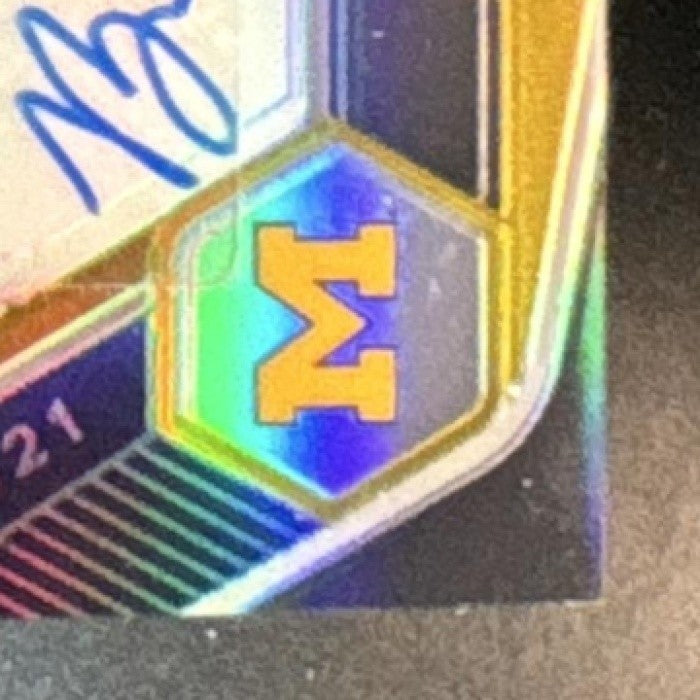 2021 Panini Prizm Draft Picks Collegiate Ben Mason Auto Gold /10 RC Wolverines - Sports Cards