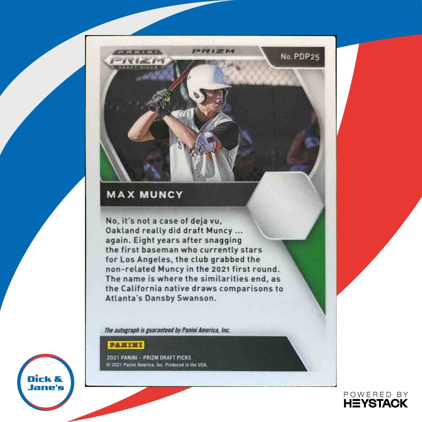 2021 Panini Prizm Draft Picks Max Muncy Auto Red #PDP25 - Sports Cards