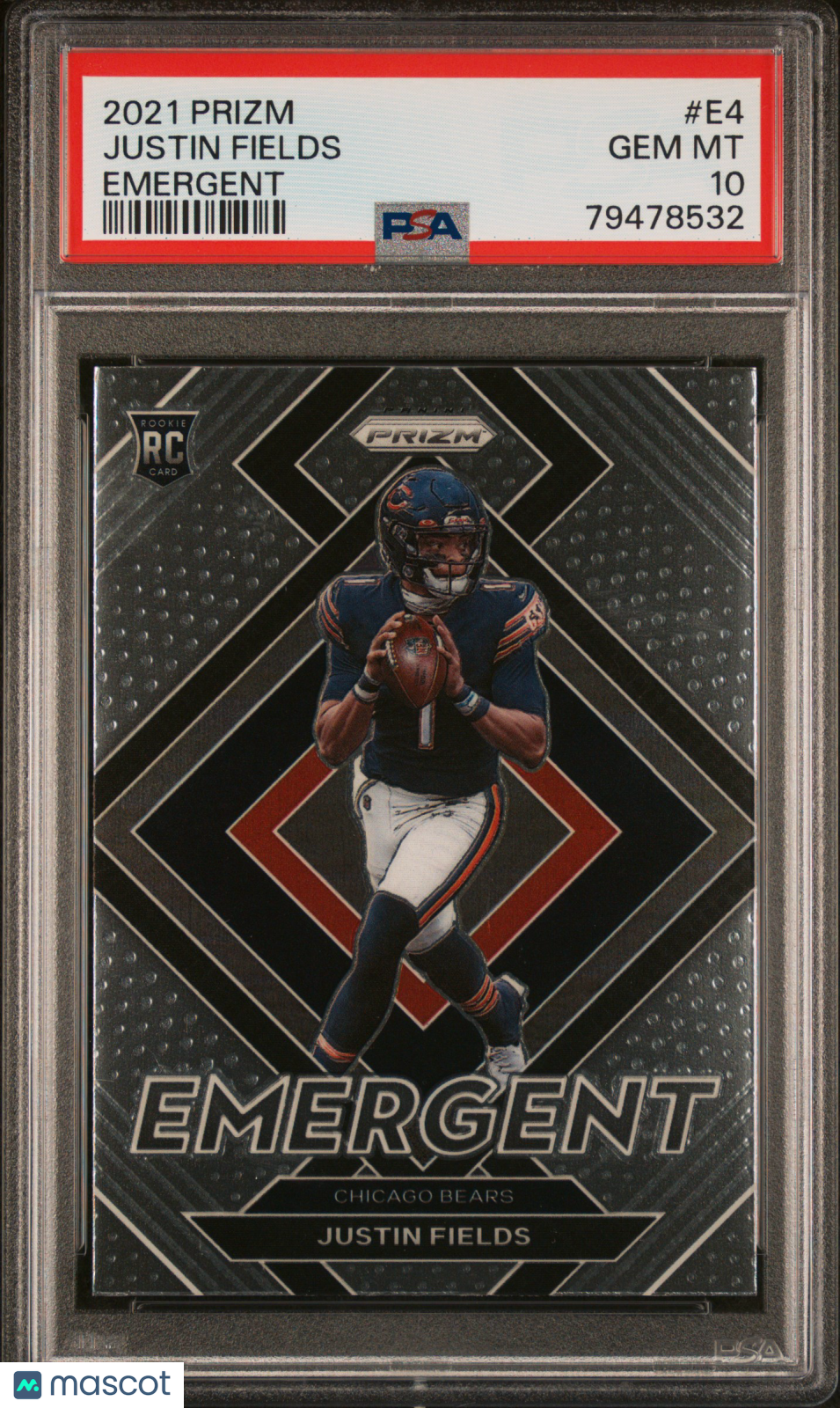 2021 Panini Prizm Emergent Justin Fields Rookie E4 PSA 10 GEM MINT Chicago Bears - Graded Sports Cards