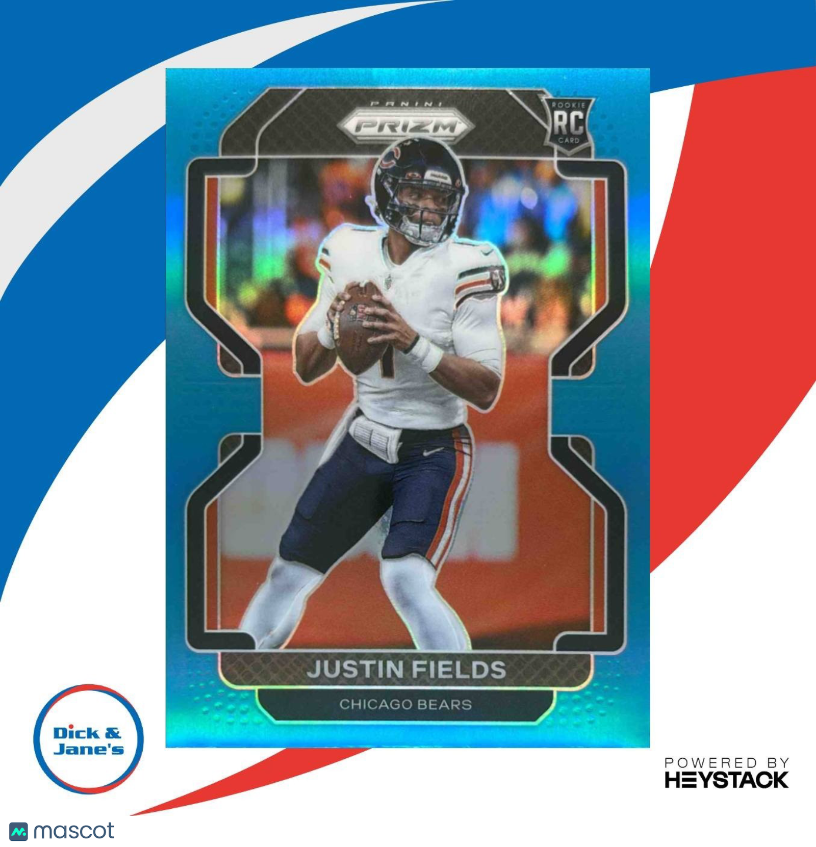 2021 Panini Prizm Justin Fields Light Blue #334 RC Chicago Bears - Sports Cards