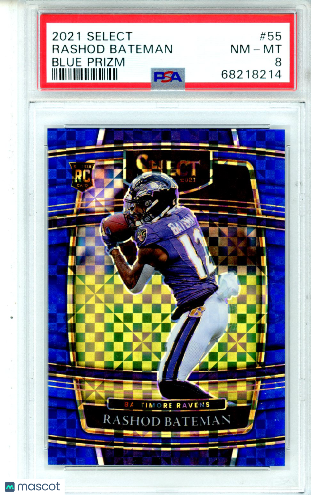 2021 Panini Select Rashod Bateman Blue Prizm /199 #55 PSA 8 - Graded Sports Cards