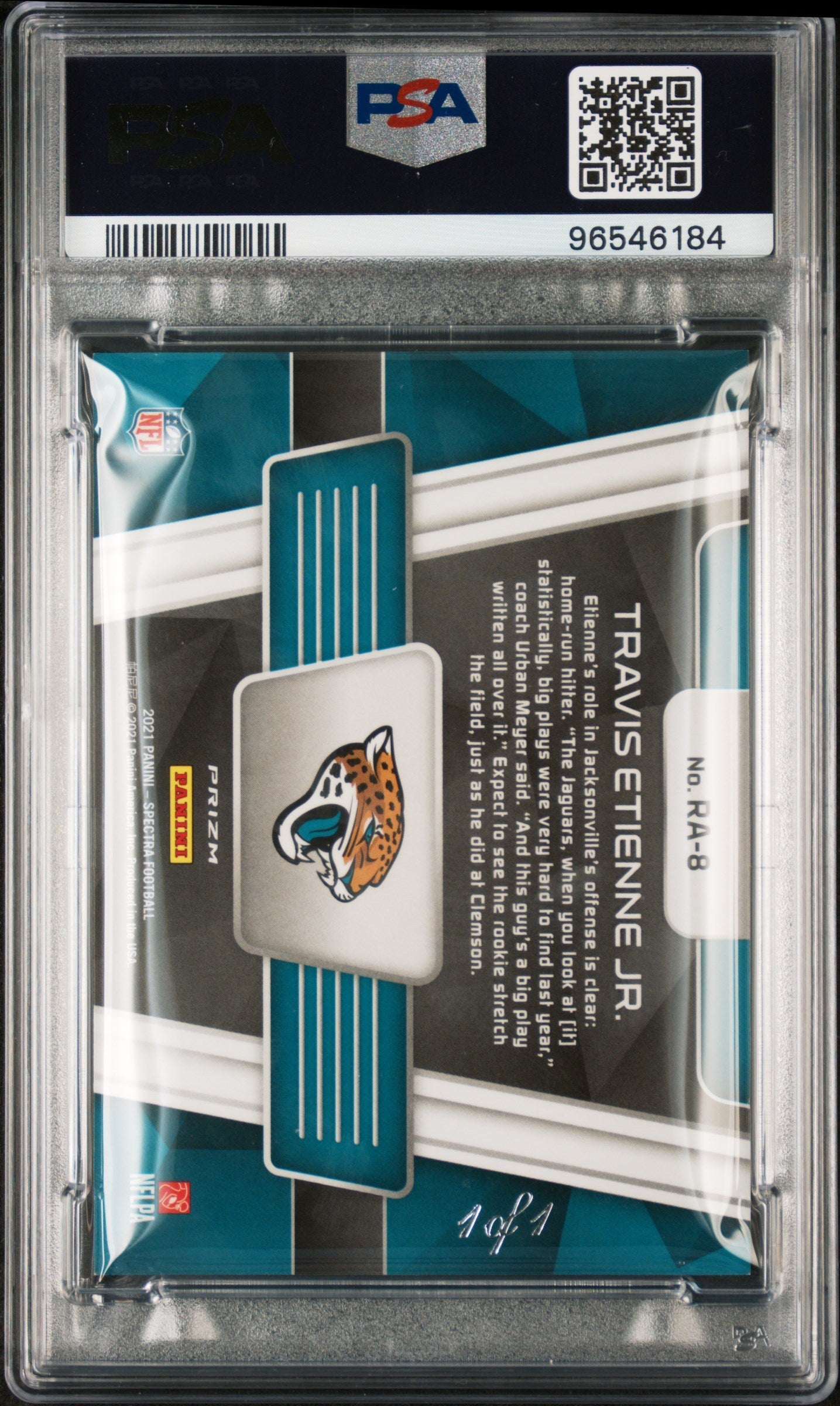 2021 Panini Spectra Rise Above Travis Etienne JR. Gold 1/1 #RA8 PSA 9 - Graded Sports Cards