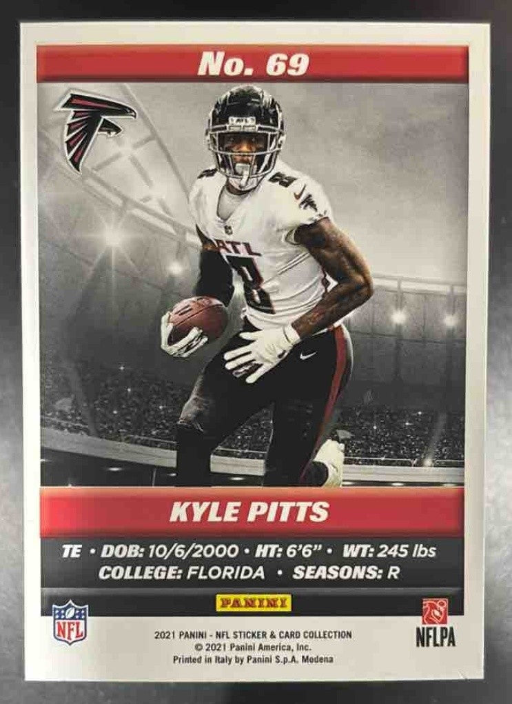 2021 Panini Sticker & Card Collection Kyle Pitts Blue /299 #69 RC Atlanta Falcon - Sports Cards