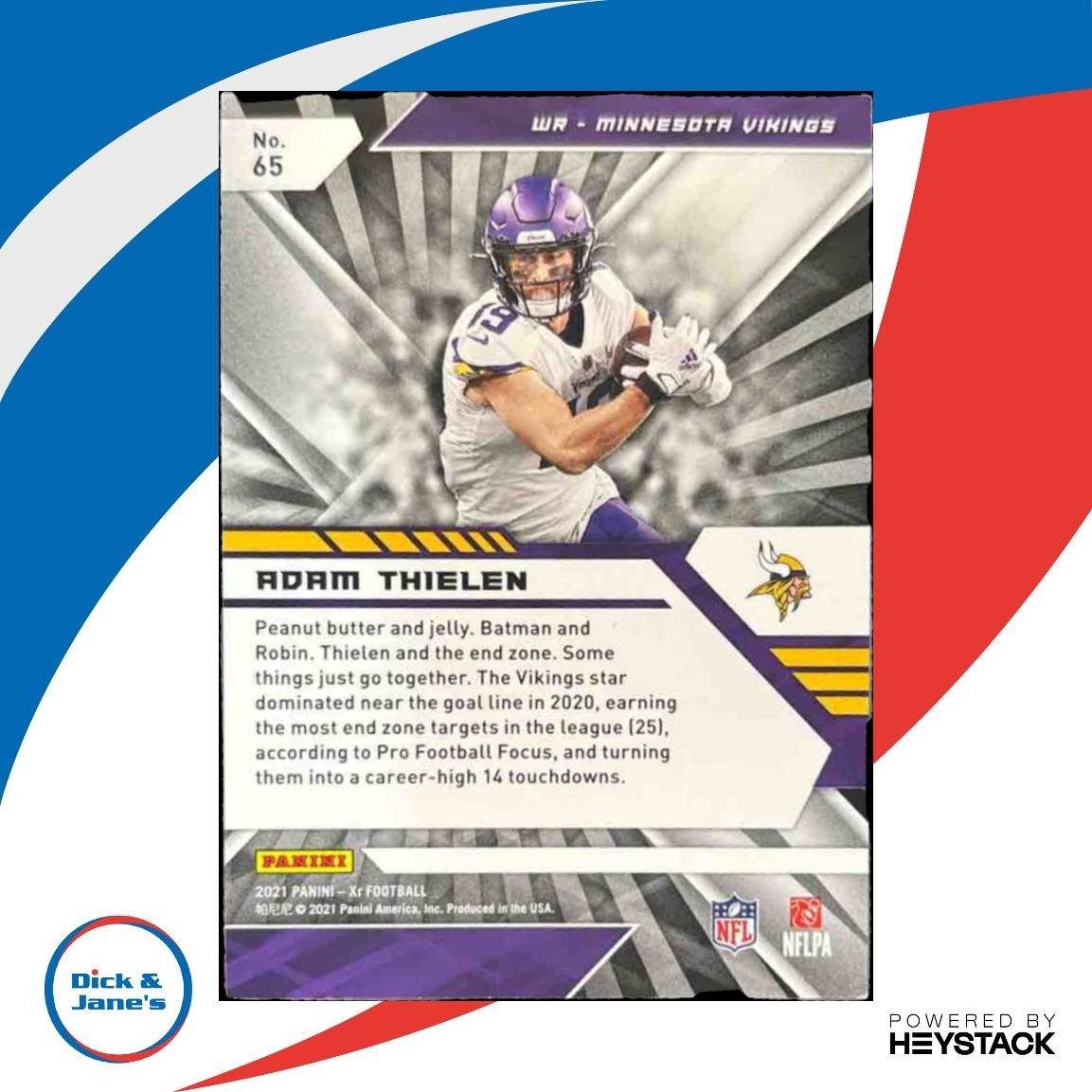 2021 Panini XR Adam Thielen Blue /199 #65 Minnesota Vikings - Sports Cards