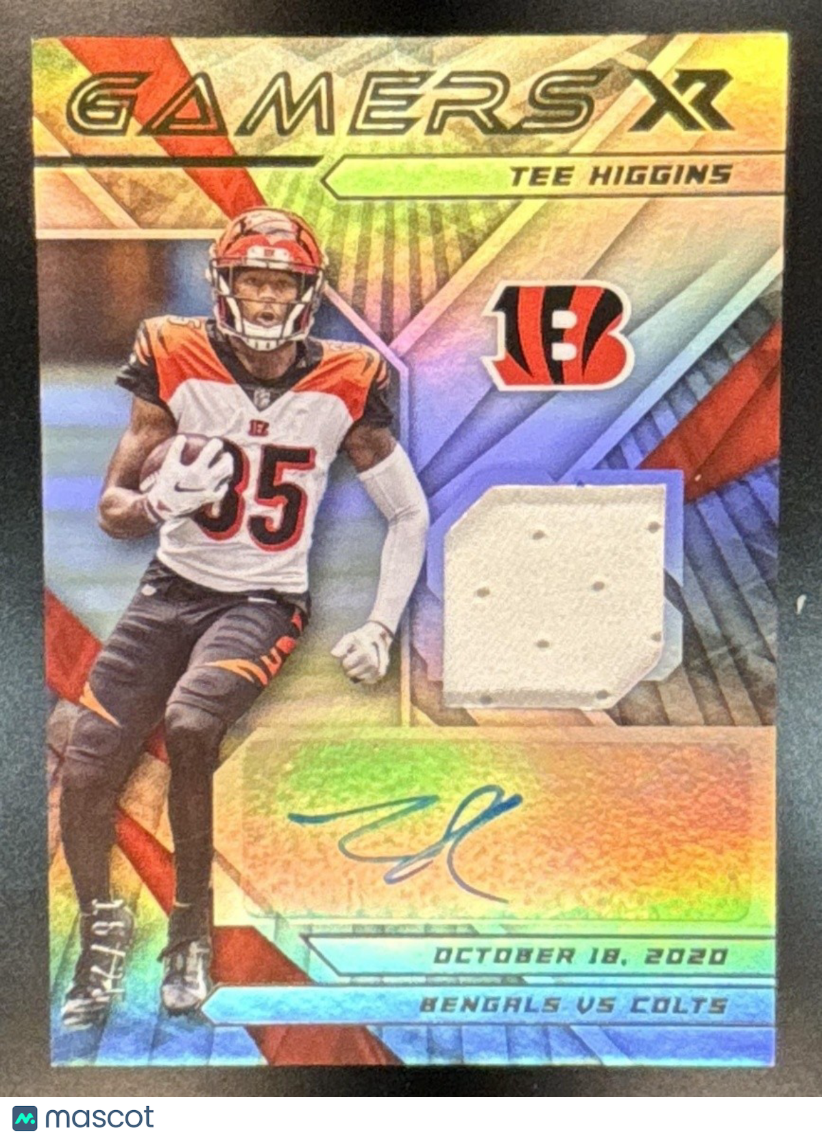 2021 Panini XR Tee Higgins Gamers Patch Auto MEM Cincinnati Bengals - Sports Cards