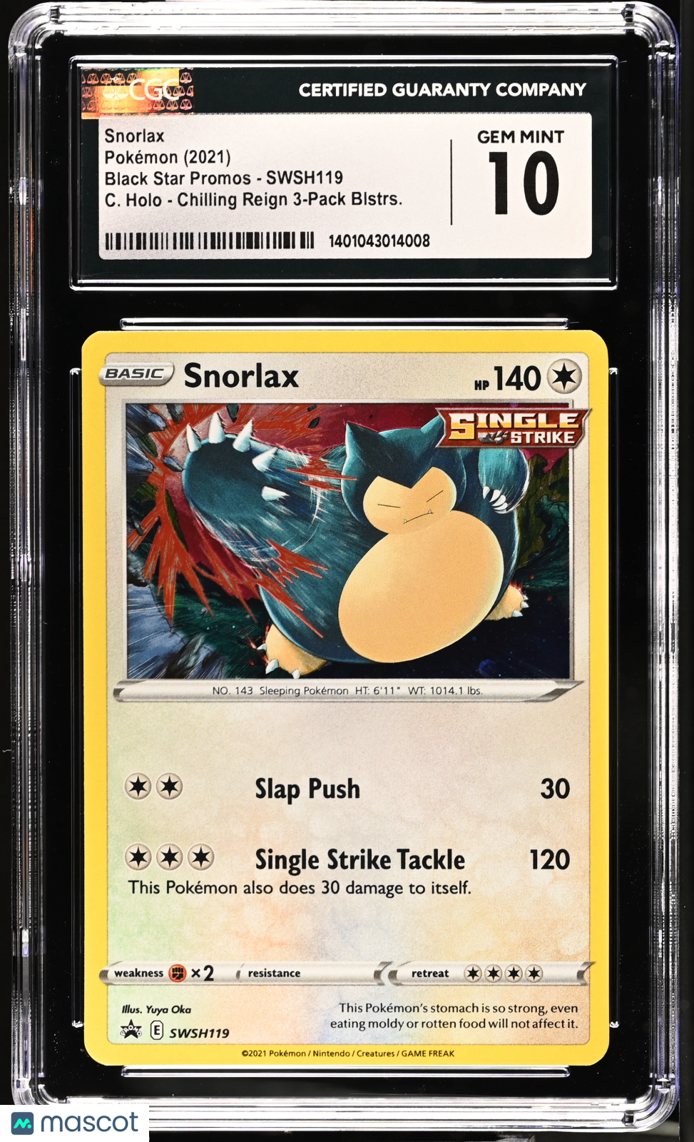 2021 Pokemon Black Star Promos Snorlax #SWSH119 CGC 10 GEM MINT - Graded TCG/CCG