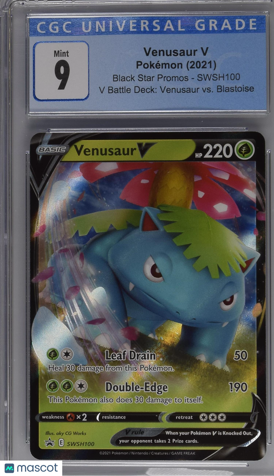 2021 Pokemon Black Star Promos Venusaur V #SWSH100 CGC 9 MINT - Graded TCG/CCG