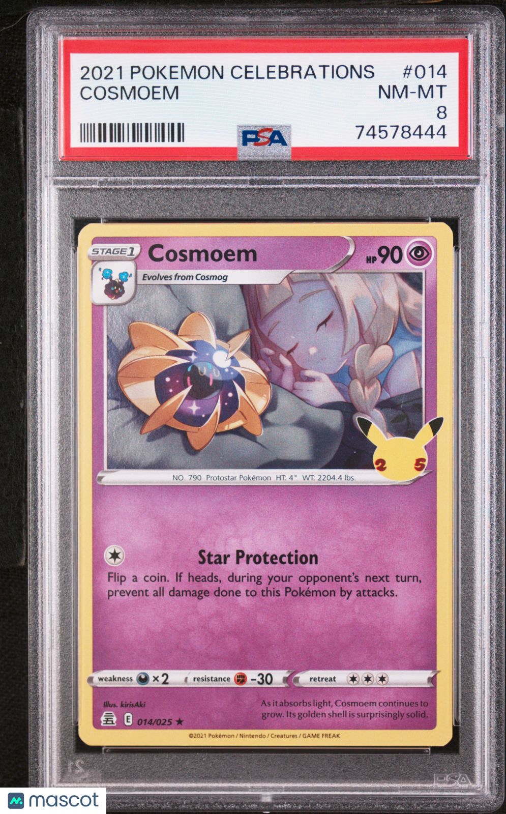 2021 Pokemon Celebrations Cosmoem #014 PSA 8 - Graded TCG/CCG