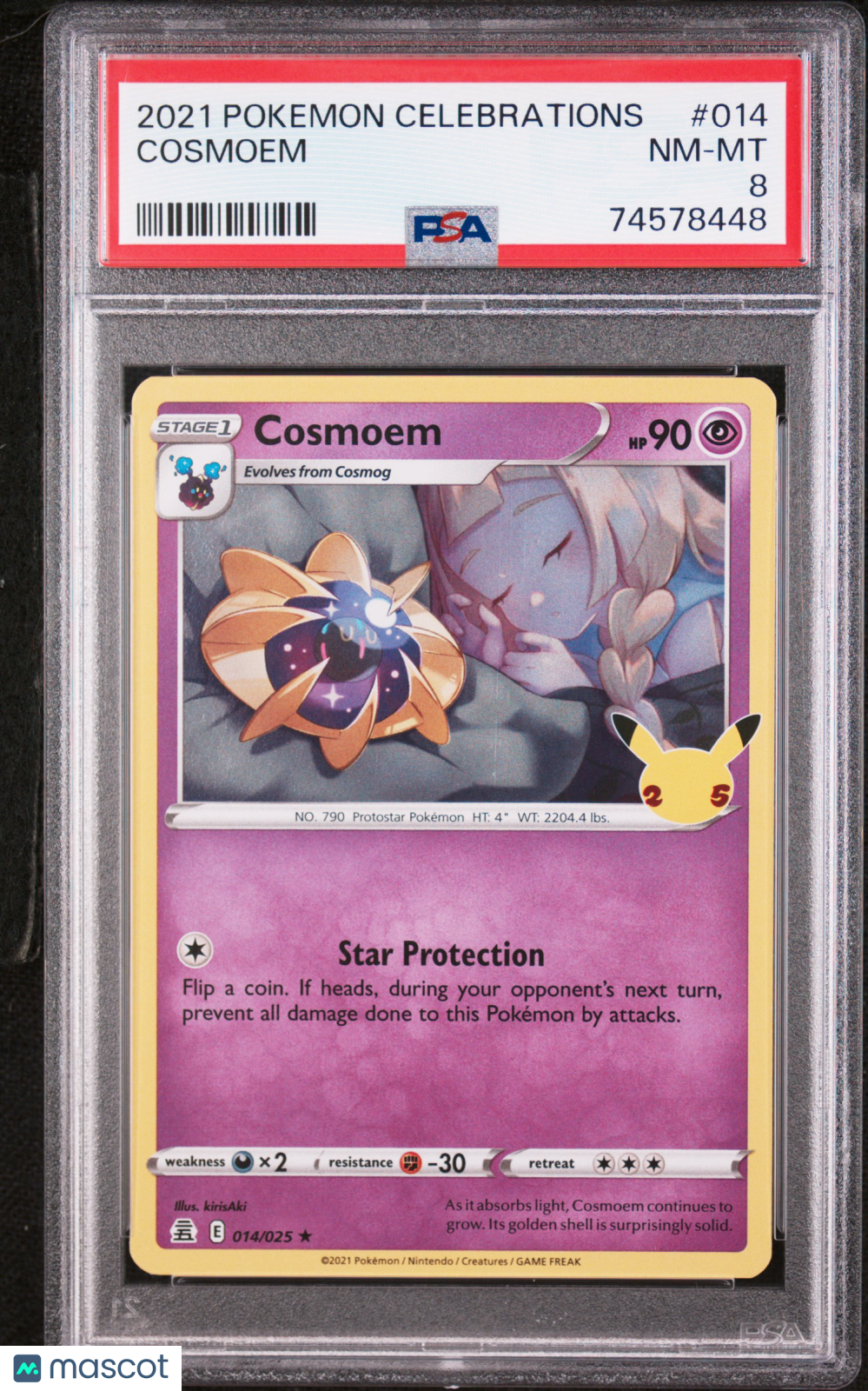 2021 Pokemon Celebrations Cosmoem #014 PSA 8 - Graded TCG/CCG