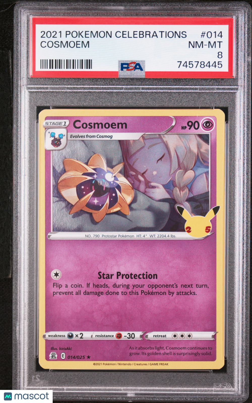 2021 Pokemon Celebrations Cosmoem #014 PSA 8 - Graded TCG/CCG